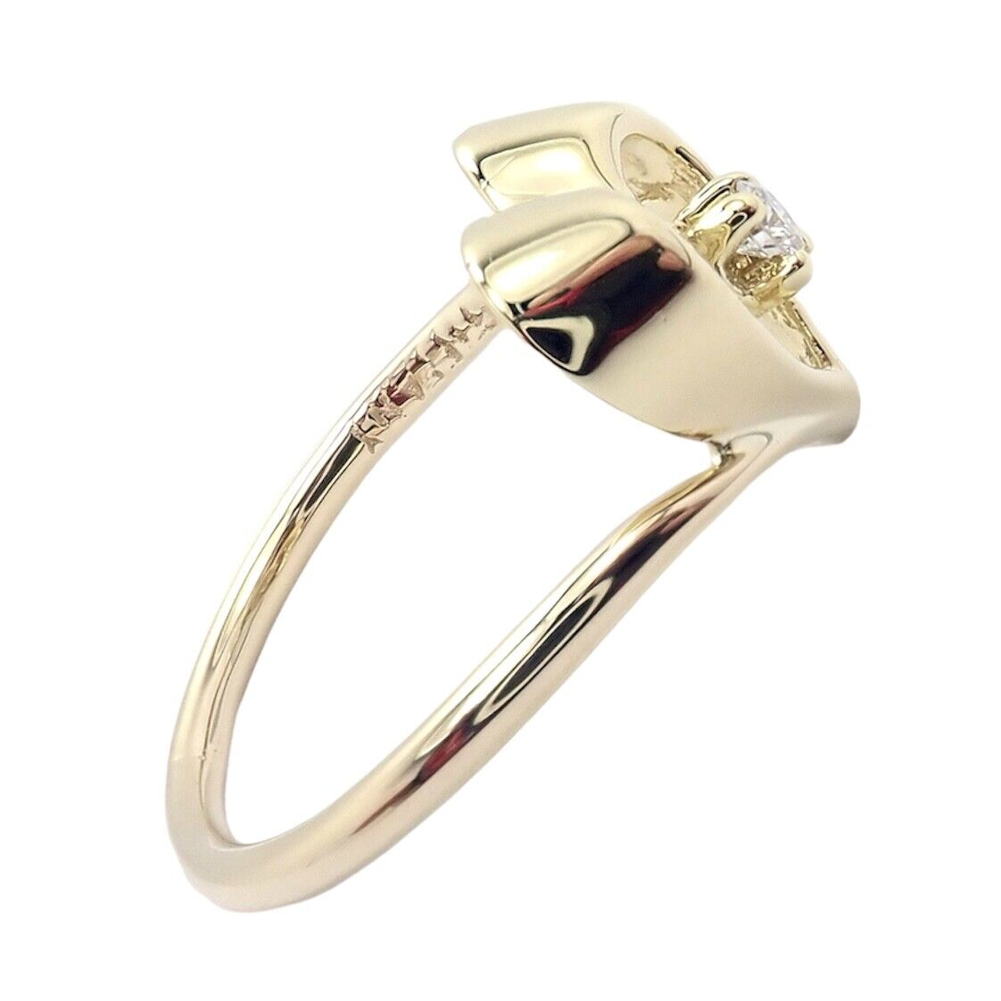 Authentic Vintage Tiffany & Co 18k Yellow Gold Diamond Heart Ring - Elegant Jewelry for Women, Perfect for Anniversary Gifts & Special Occasions