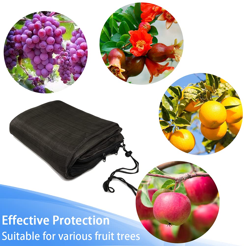 **Garden Plant Cover Netting Bags with Zipper - 72x76 Inch Large Plant Protection Mesh Net for Fruit Trees, Flowers & Vegetables - Durable Black Garden Netting (2-Pack) - Perfect for Pest Control, Frost Protection & Bird Prevention**