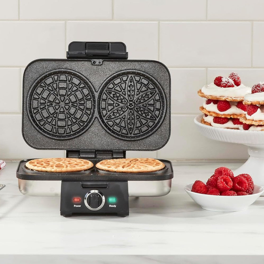 Cuisinart WM-PZ10 Pizzelle Maker - Traditional Italian Cookie Press for Homemade Waffle Cookies - Perfect for Holidays, Parties & Gift Giving