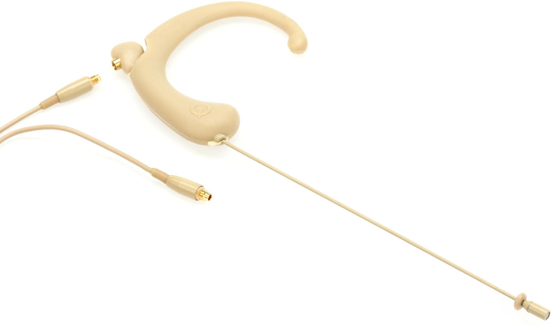 Da-Cappo Que Audio DA12 BE Omnidirectional Headworn Microphone - Professional Headset Mic for Singers, Speakers & Presenters with Windscreen, Tie Clip & Carrying Case - Beige - Ideal for Live Performances, Podcasting & Public Speaking