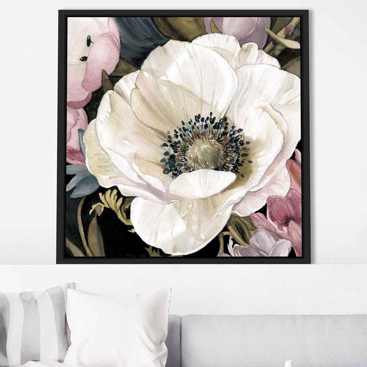 Anemone Study II by Carol Robinson - Premium Floating Canvas Wall Art Print - Perfect for Living Room, Bedroom & Office Decor
