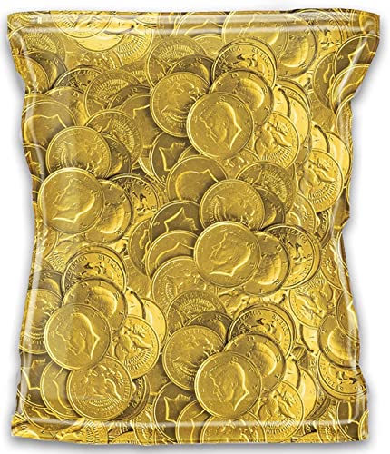 144 Ounce Bulk Half Dollar Chocolate Gold Coins - Milk Chocolate Candy for Parties, Holidays & Treasure Hunts