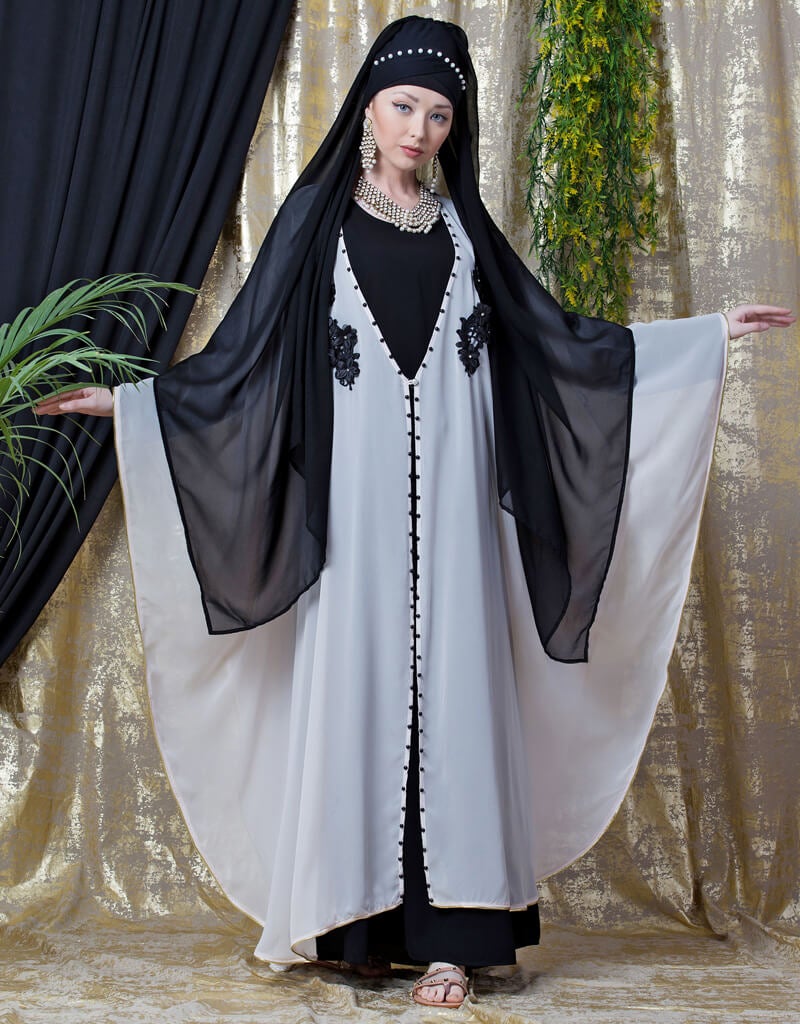 Elegant Embroidered Arabic Butterfly Abaya Kaftan Dress in Light Pink - Perfect for Eid, Weddings & Special Occasions