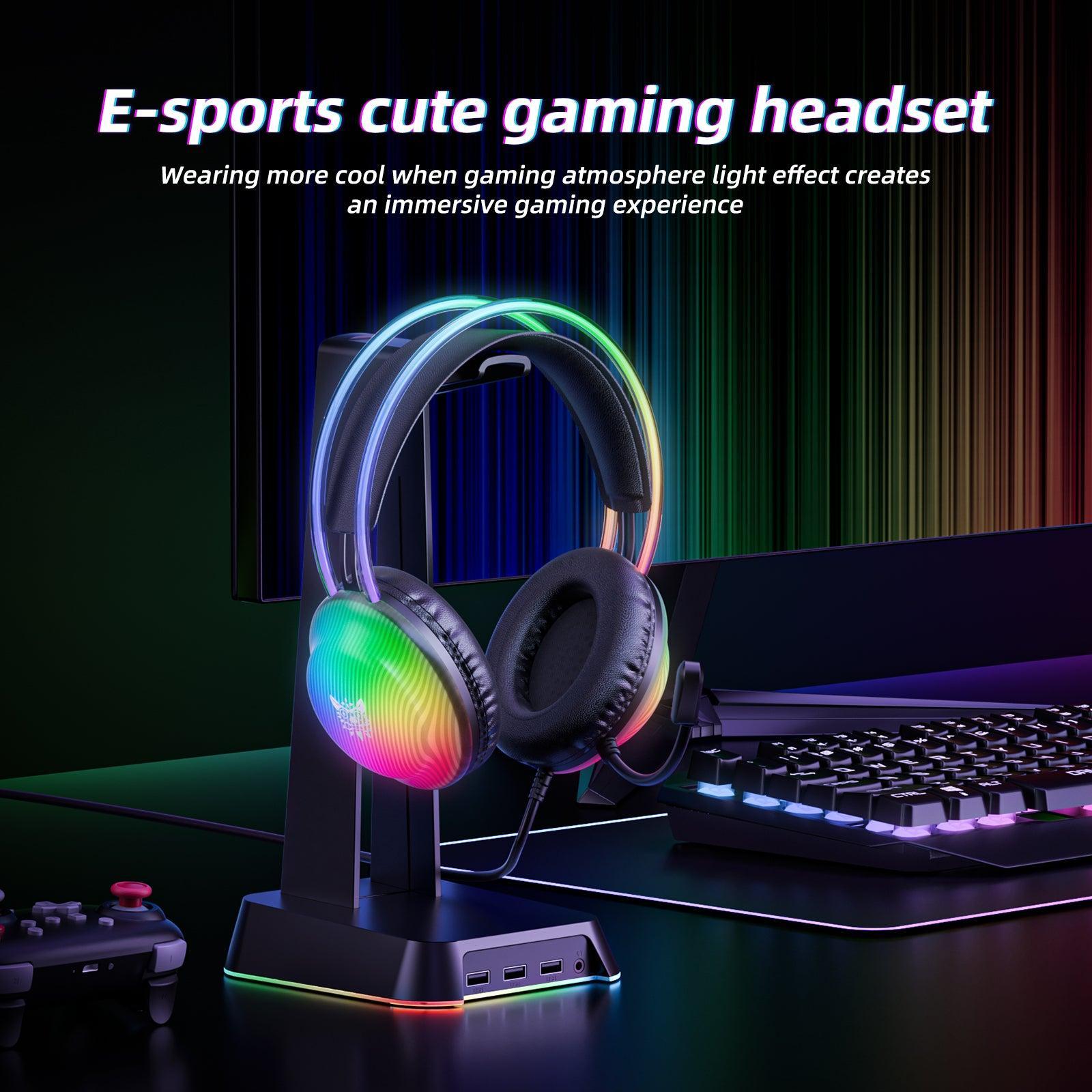ONIKUMA X29 RGB Gaming Headset with Stereo Surround Sound, Omnidirectional HD Mic - Compatible with PC, PS4, Xbox & Phone - Perfect for Gaming, Streaming & Online Meetings