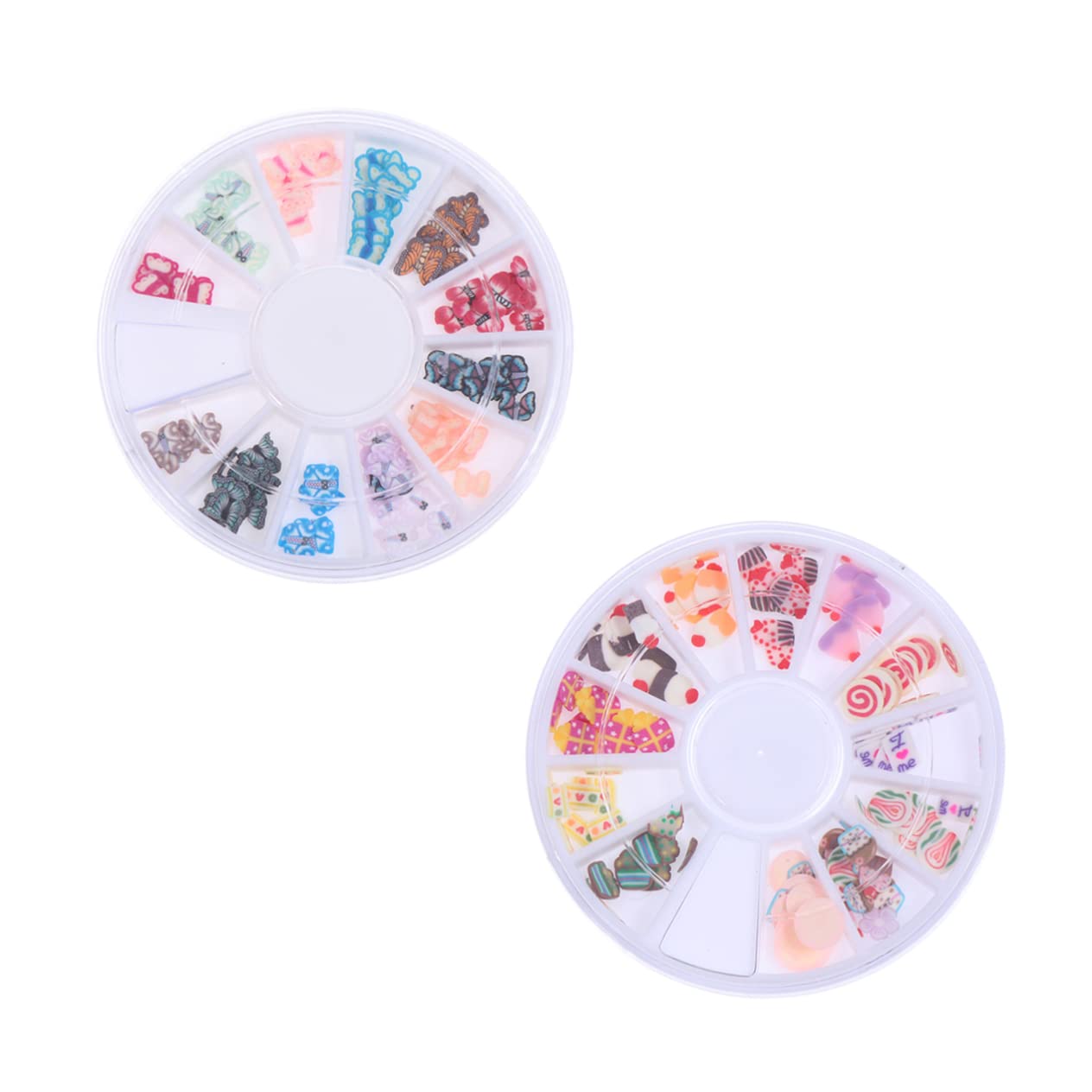 FOMIYES 2 Boxes 3D Nail Art Embellishments - DIY Nail Decorations, Appliques, Nail Slices & Flakes for Soft Pottery Nail Art - Perfect for Nail Salon, Home Manicure & DIY Nail Design