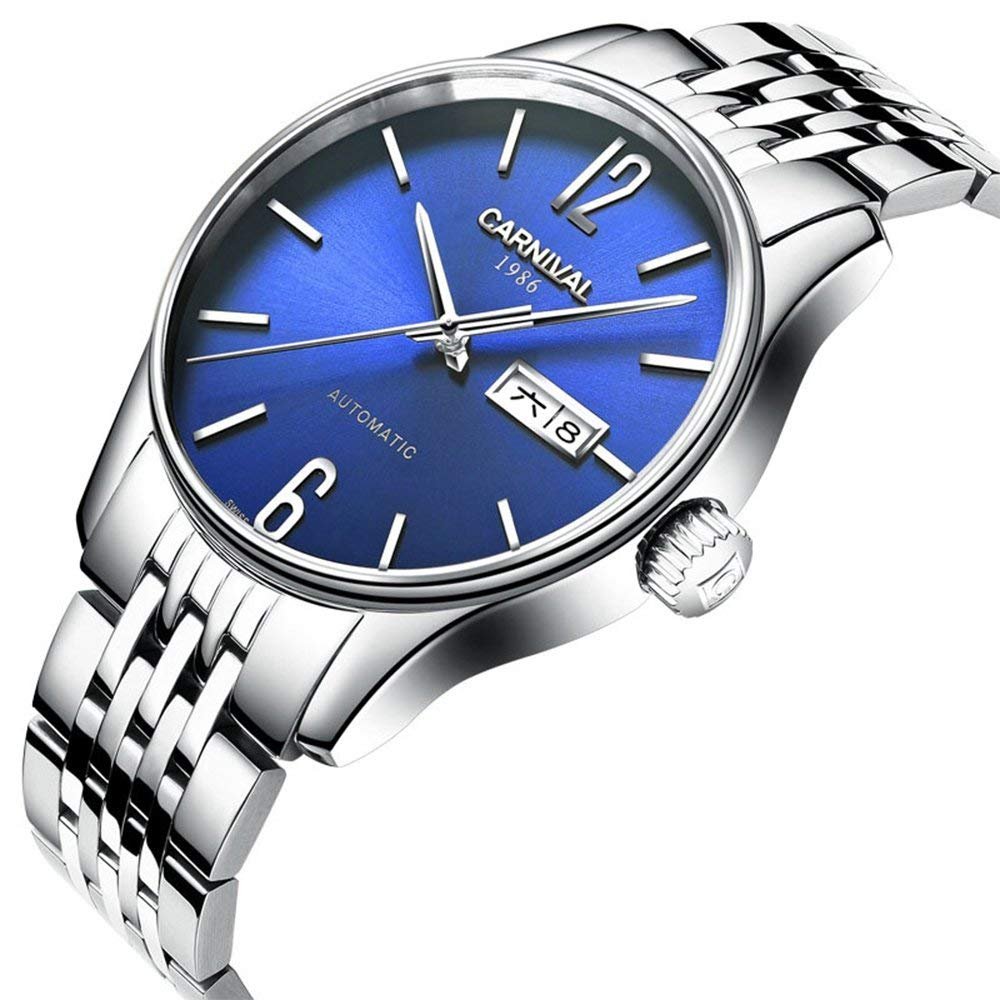 MASTOP Men's Minimalist Business Automatic Mechanical Watch - Gold & Silver Stainless Steel Swiss Movement - Perfect for Office, Formal Events & Professional Settings