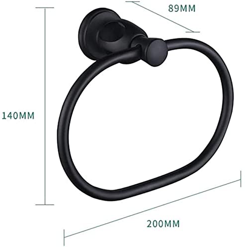 Stainless Steel Wall Mounted Towel Holder Ring - Black Round Bathroom Towel Rack with Thickened Aluminum Shelf for Space Saving | Perfect for Bathrooms, Kitchens, and Laundry Rooms