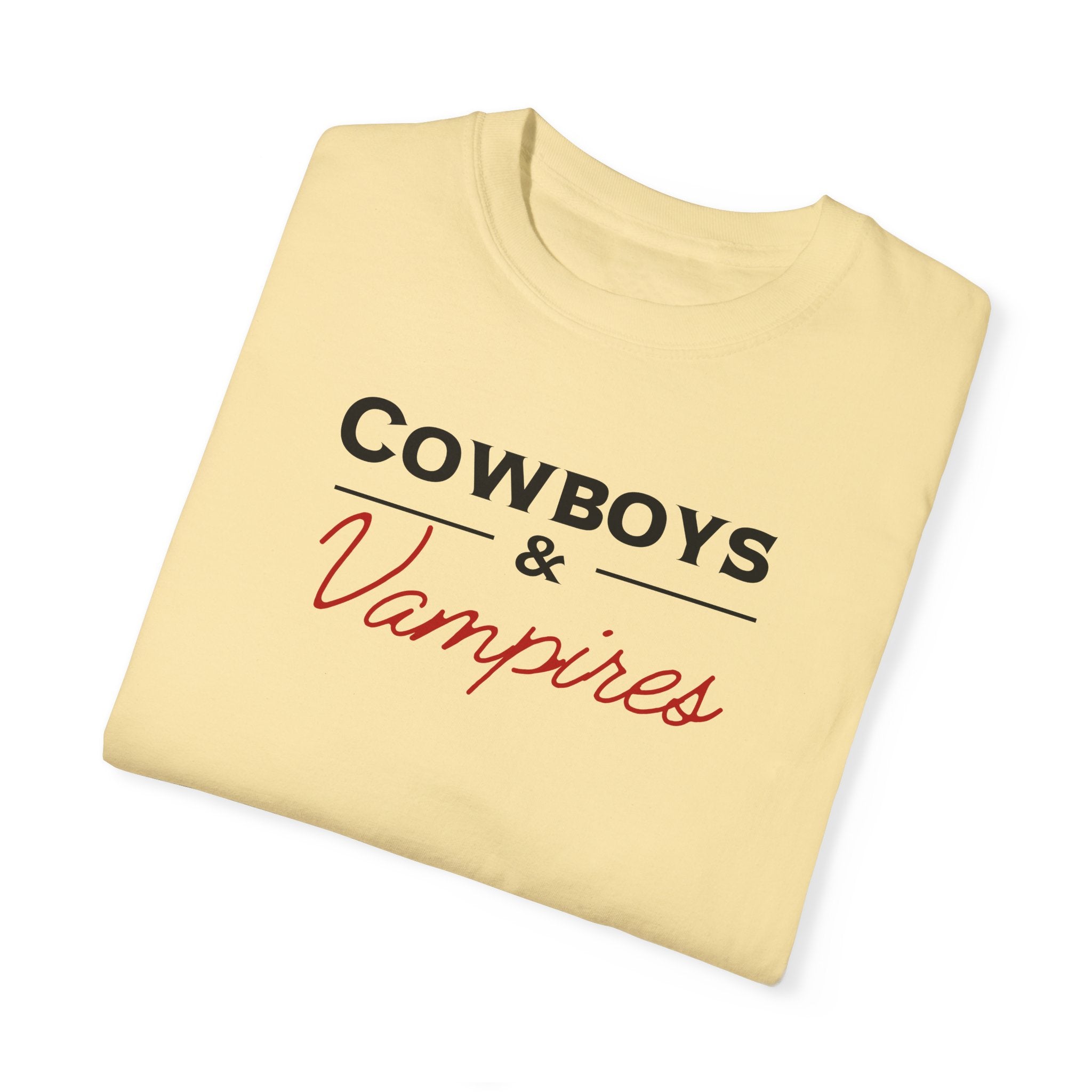 Trendy Cowboys & Vampires Graphic T-Shirt for Men & Women - Soft Cotton Tee for Casual Wear, Halloween Costumes & Themed Parties