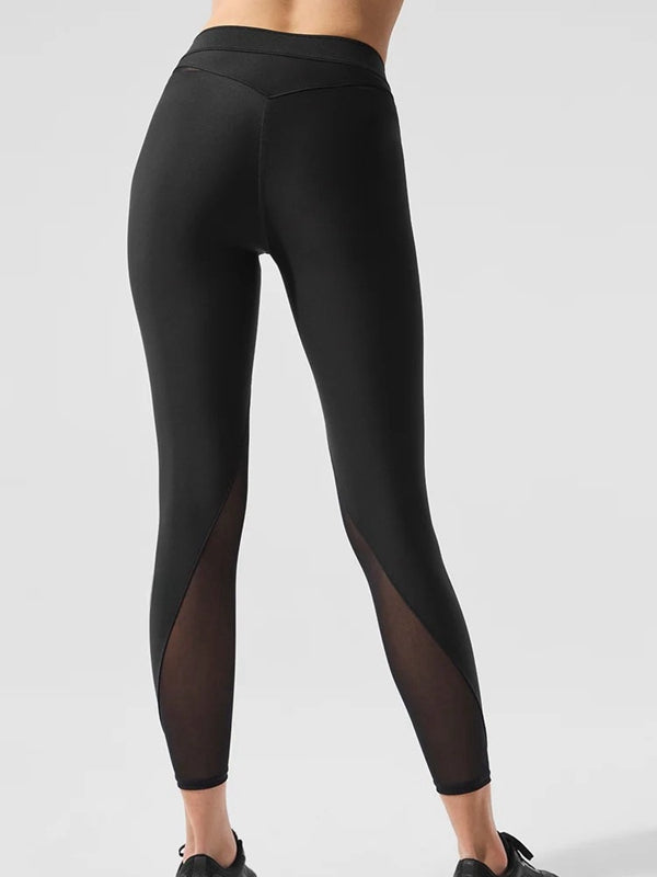 ZASUWA Women's Sexy Sheer Mesh Push Up High Waisted Leggings - Tummy Control & Hip Lift for Workout, Yoga & Night Out