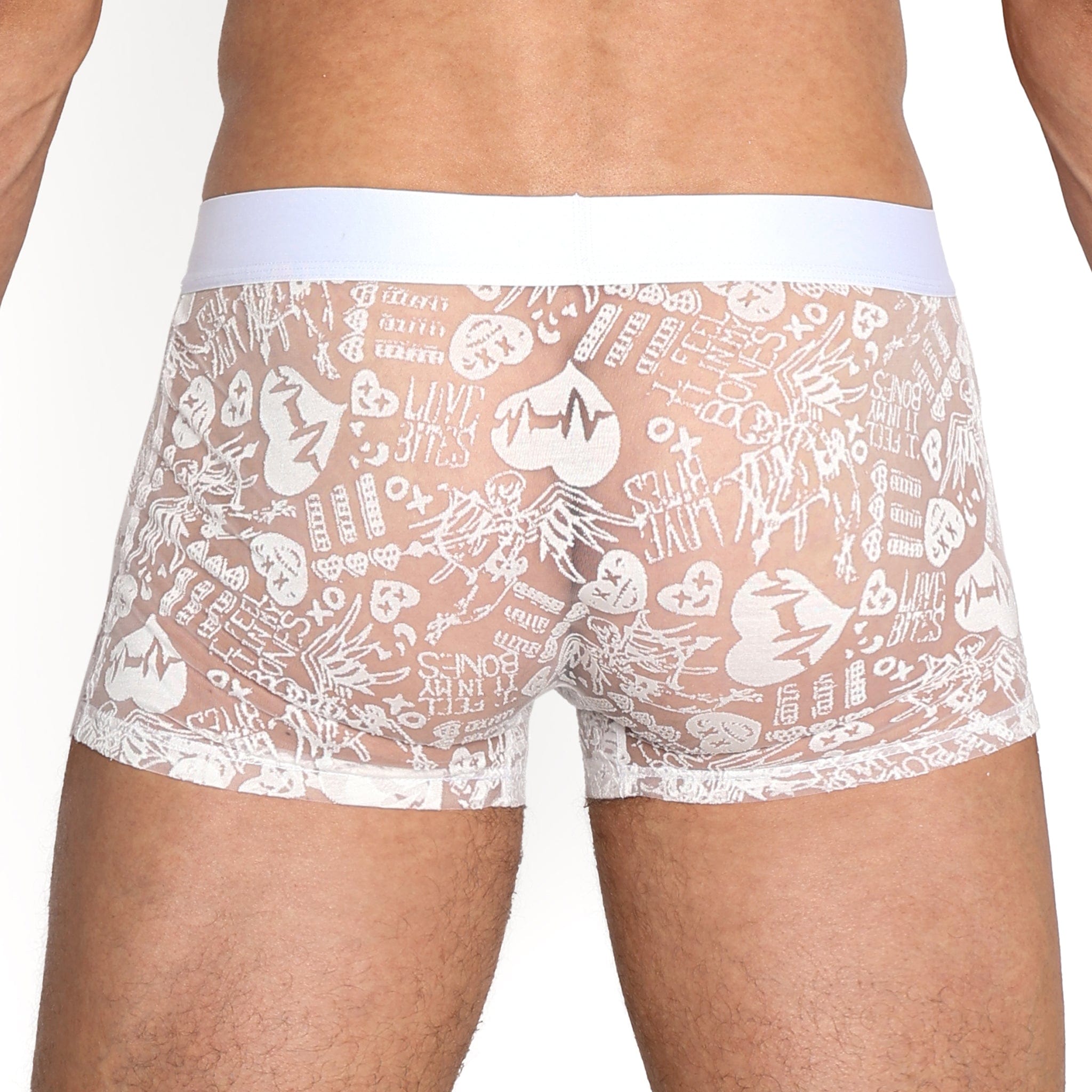 Love Bites Burnout White Trunk - Sexy Lingerie for Women | Comfortable & Stylish Loungewear for Date Night, Bridal Shower & Romantic Occasions