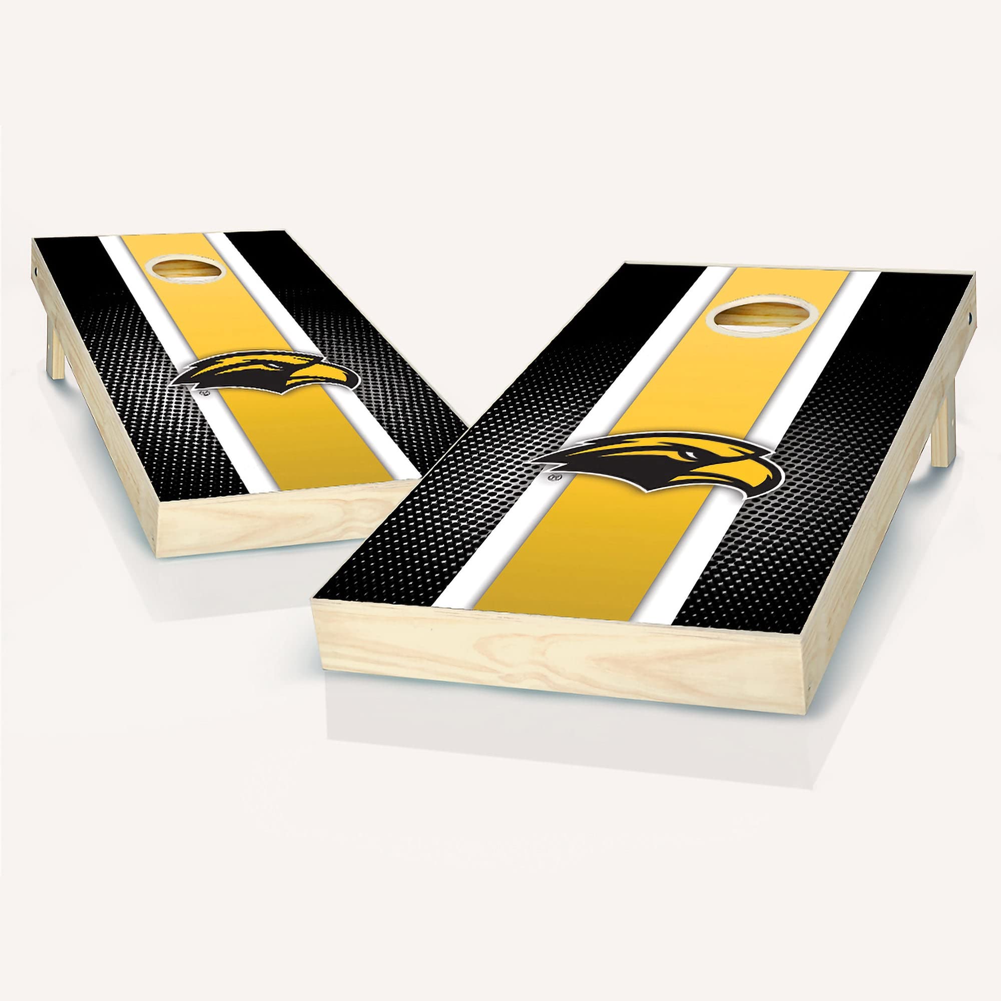 Southern Miss Stripe Cornhole Game Set - 2 Wooden Boards & 8 Bean Bags for Outdoor Tailgating, Backyard Parties, and College Game Day Fun