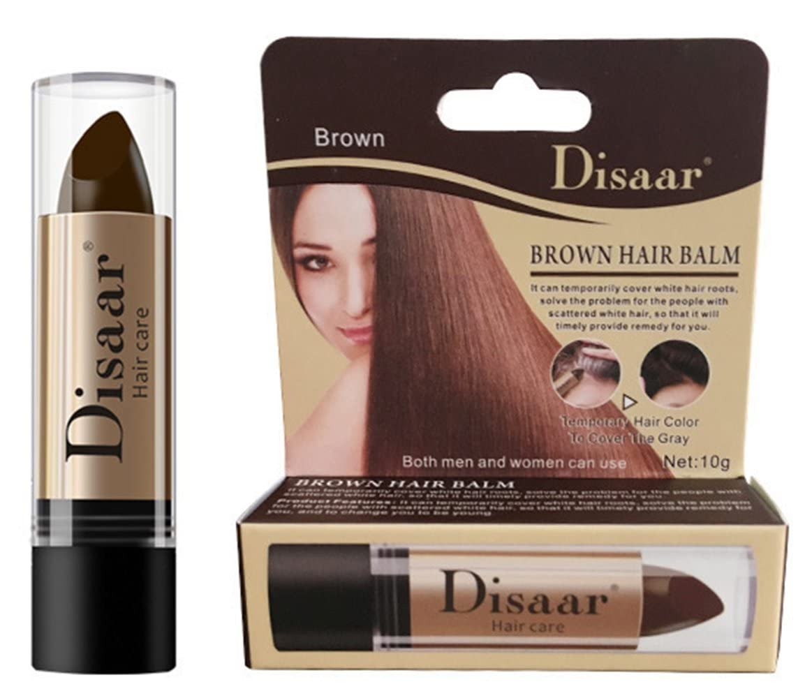 Natural Hair Care Balm for Covering Gray Hair - Brown Hair Color Stick (10g) | Quick & Easy Root Touch-Up, Travel-Friendly for Men & Women | Perfect for Home Use, Travel, and On-the-Go Styling