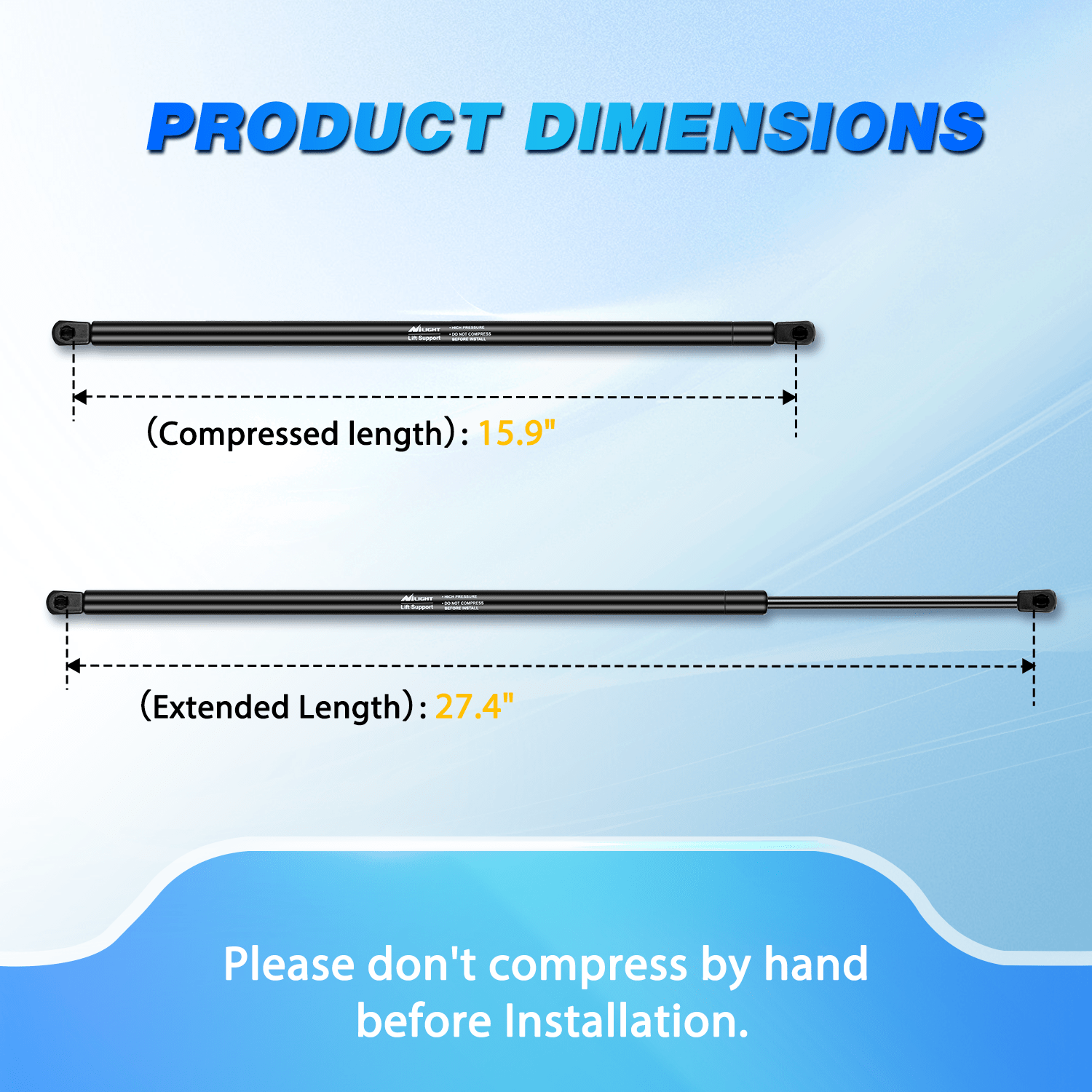 2 PCS Lift Support Struts Replacement for Toyota Camry 2007-2011 - Front Hood Gas Springs Shock Rods - Perfect for Easy Hood Opening & Maintenance