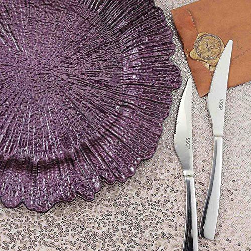 Tiger Chef Purple Reef Charger Plates - 12