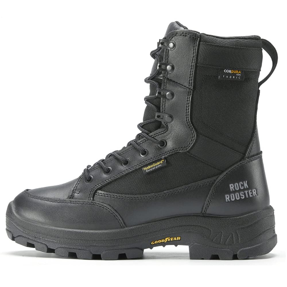 ROCKROOSTER Men's 8 Inch Tactical Military Combat Boots - SWAT Desert Hiking Trekking Boots for Outdoor Work, Backpacking & Adventure | Durable Work Boots for Military, Police, Hunting & Outdoor Activities