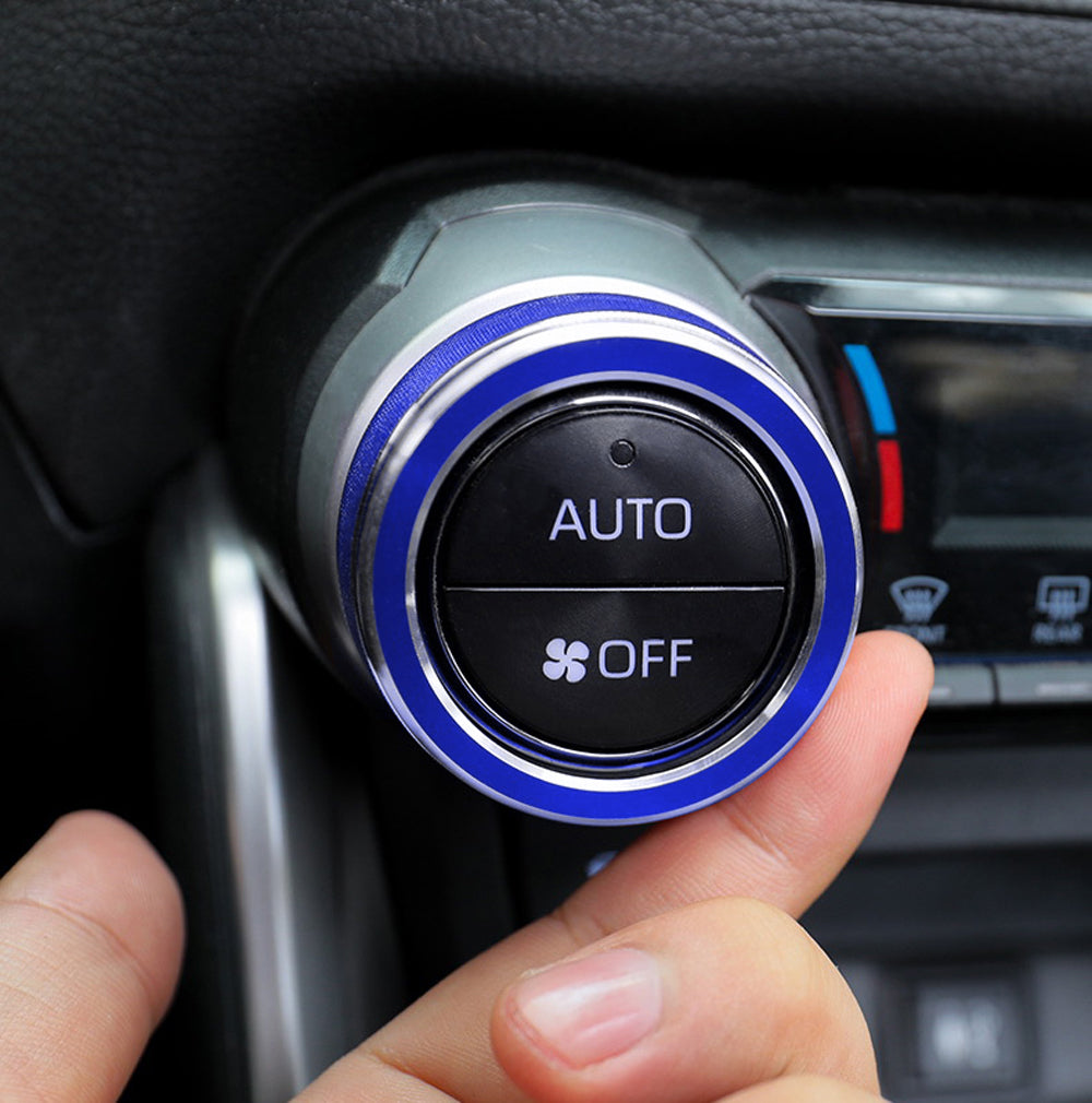 2 Pack Blue Aluminum AC Vent Knob Covers for 2019-2023 Toyota RAV4 - Upgrade Your Interior with Durable Climate Control Decor (Perfect for Customization & Car Accessories Enthusiasts)