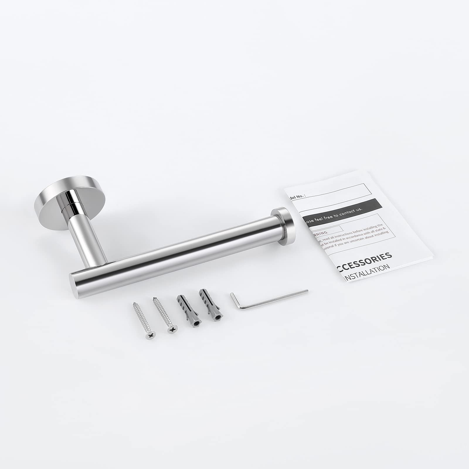 KES Chrome Toilet Paper Holder - Stainless Steel Wall Mounted Bathroom Tissue Dispenser - Contemporary Style Loo Roll Holder for Home & Kitchen (Polished Steel, Model A2175S12) - Perfect for Modern Bathrooms, Powder Rooms & Kitchen Pantries