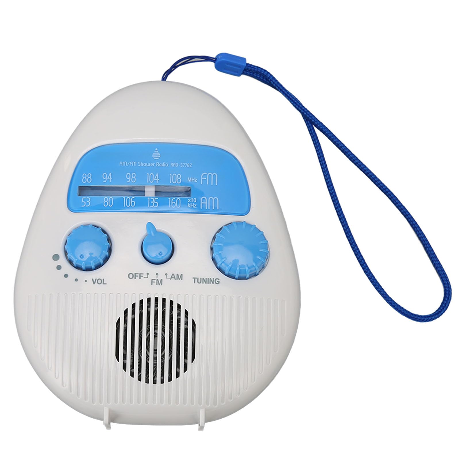 Waterproof Portable Shower Radio with AM/FM - Battery Operated Bathroom Speaker for Indoor & Outdoor Use - Perfect for Bathing, Camping, Beach and Poolside Relaxation