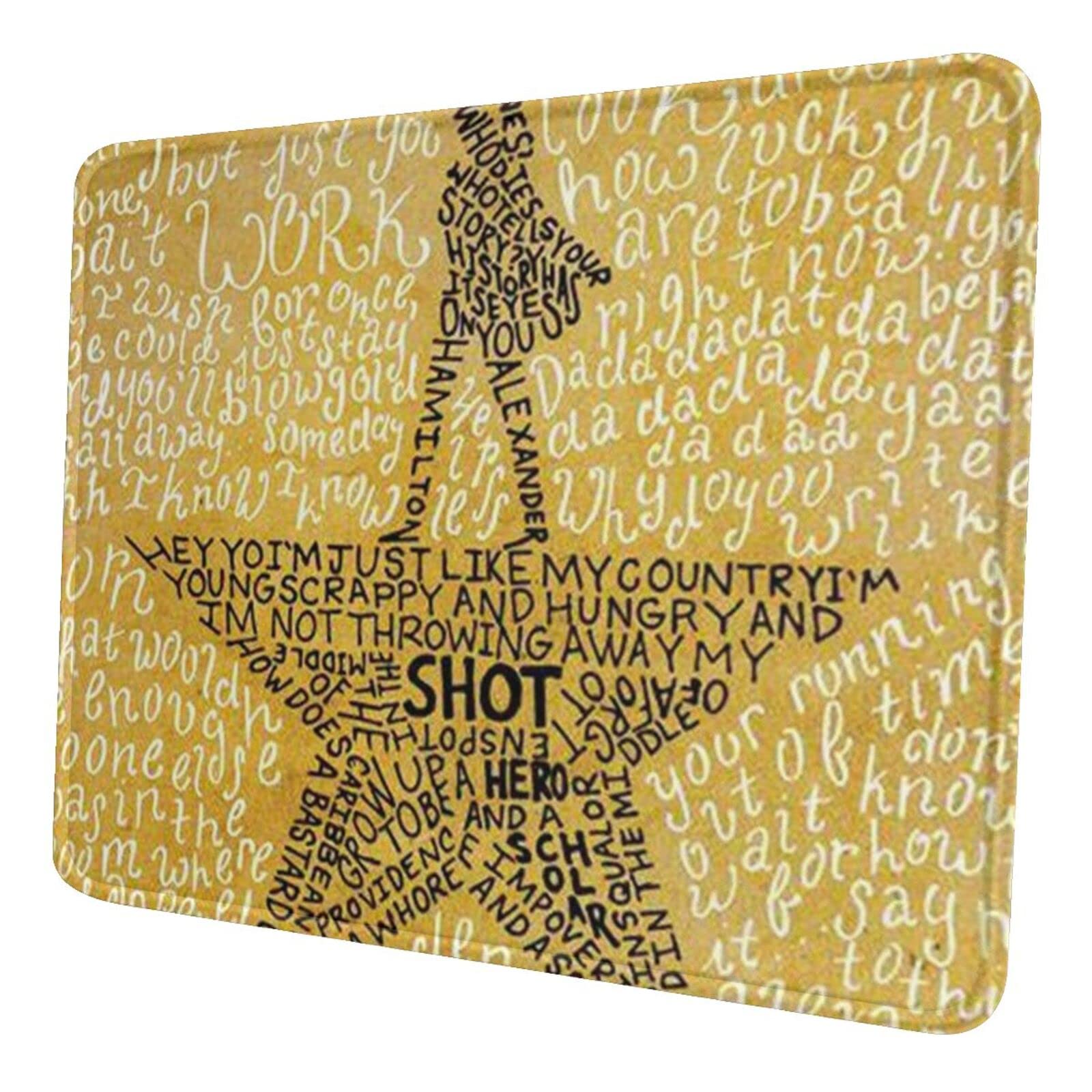 CSACEO Hamilton The Musical Mouse Pad - Non-Slip Rubber Base Gaming Mouse Mat (7 x 8.6 Inches, Black) - Perfect for Office, Gaming & Computer Workstations