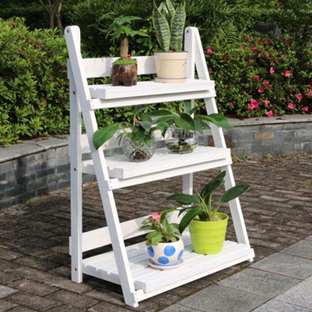 Modern Multilayered Trapezoid Flower Pot Stand - Durable Outdoor Balcony Plant Shelf for Garden, Home, and Flower Shops (Orange/White) - Perfect for Small Spaces, Patio Decor, and Indoor Plant Display