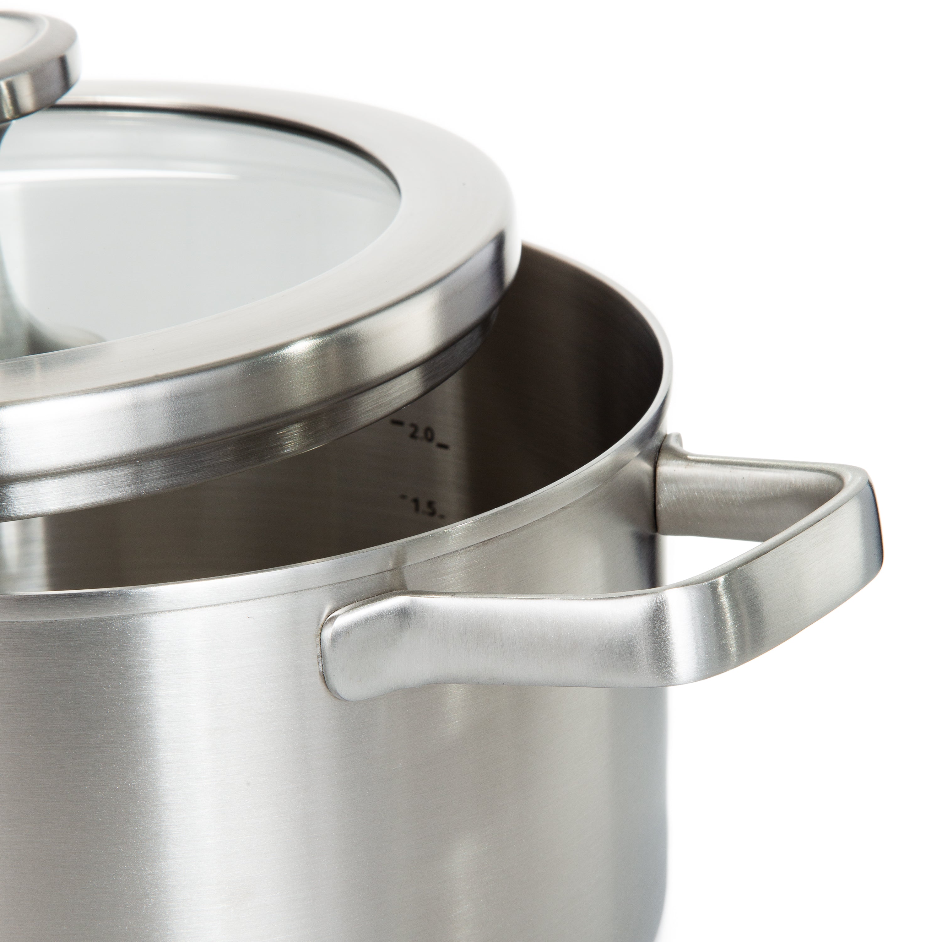 BergHOFF Leo Graphite Recycled 18/10 Stainless Steel Stockpot 8-Quart (3.6L) with Glass Lid - Durable Cooking Pot for Soups, Stews & Pasta | Induction Compatible