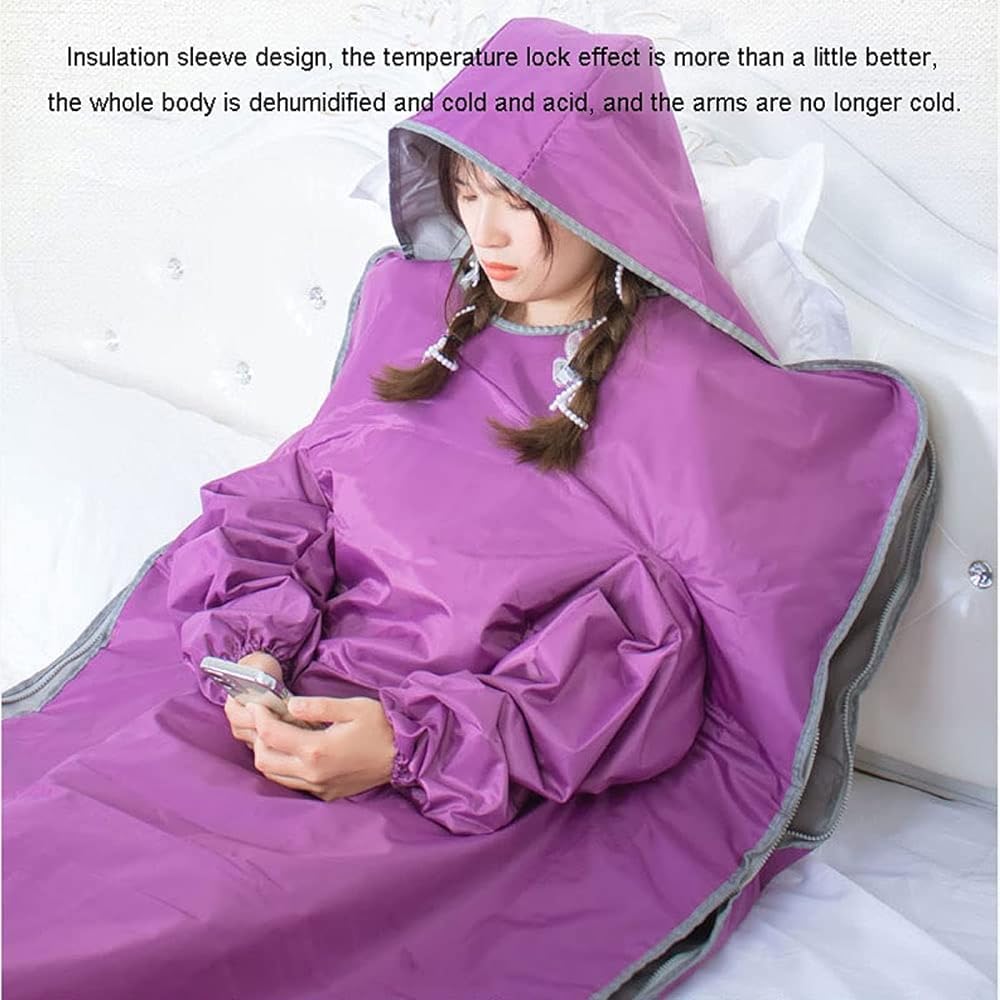 Wrobelax Infrared Sauna Electric Blanket - Safe & Waterproof Steam Blanket for Fat Burning, Spa Detox & Body Shaping | Remote Control Home Use | Perfect for Relaxation, Weight Loss & Post-Workout Recovery (Purple)
