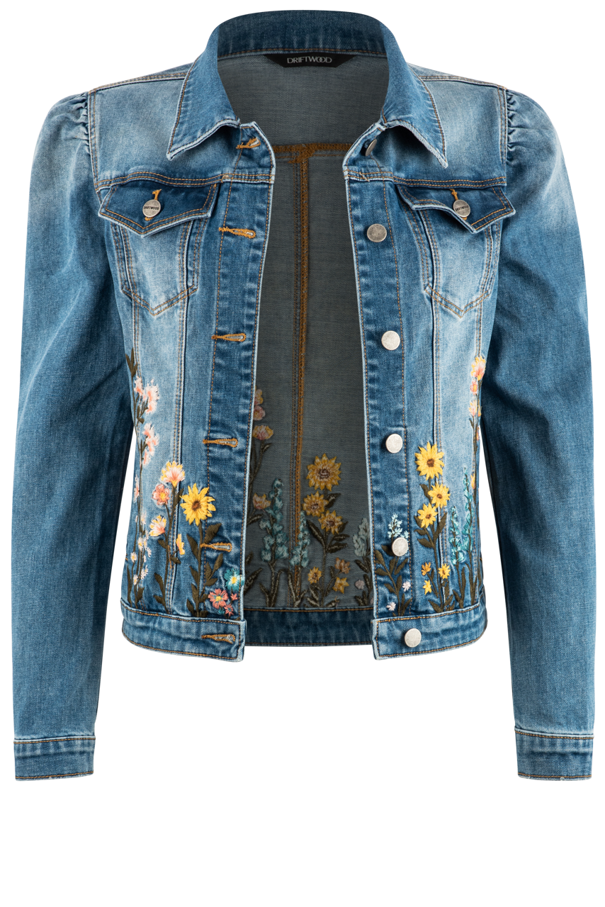 Stylish Vintage Western Denim Jacket with Driftwood Sunny Wash - Perfect for Casual Outfits, Country Music Festivals & Boho Fashion Looks