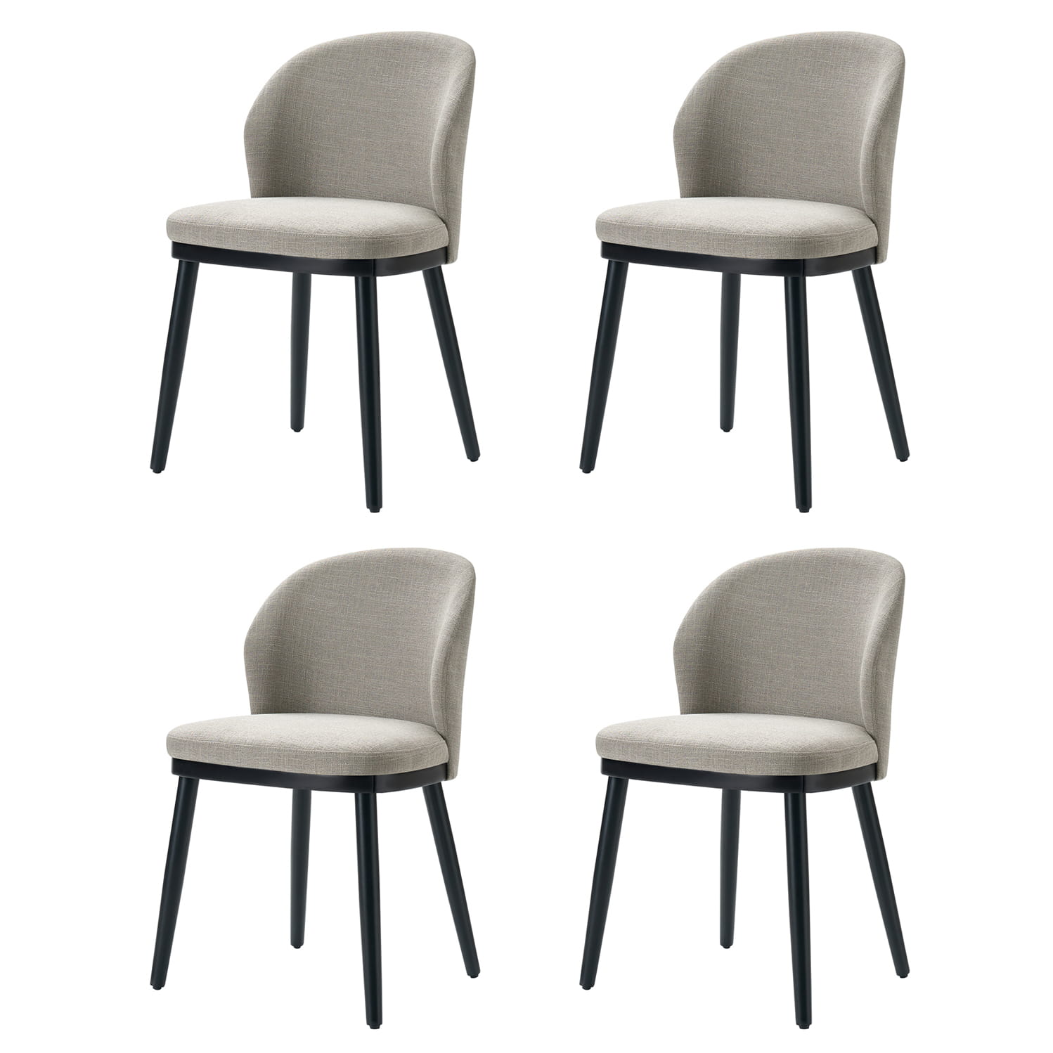 Premium Alrun Dining Chairs with Lumbar Support - Set of 2/4/6 - Modern Comfortable Kitchen & Dining Room Furniture for Home & Restaurant Use