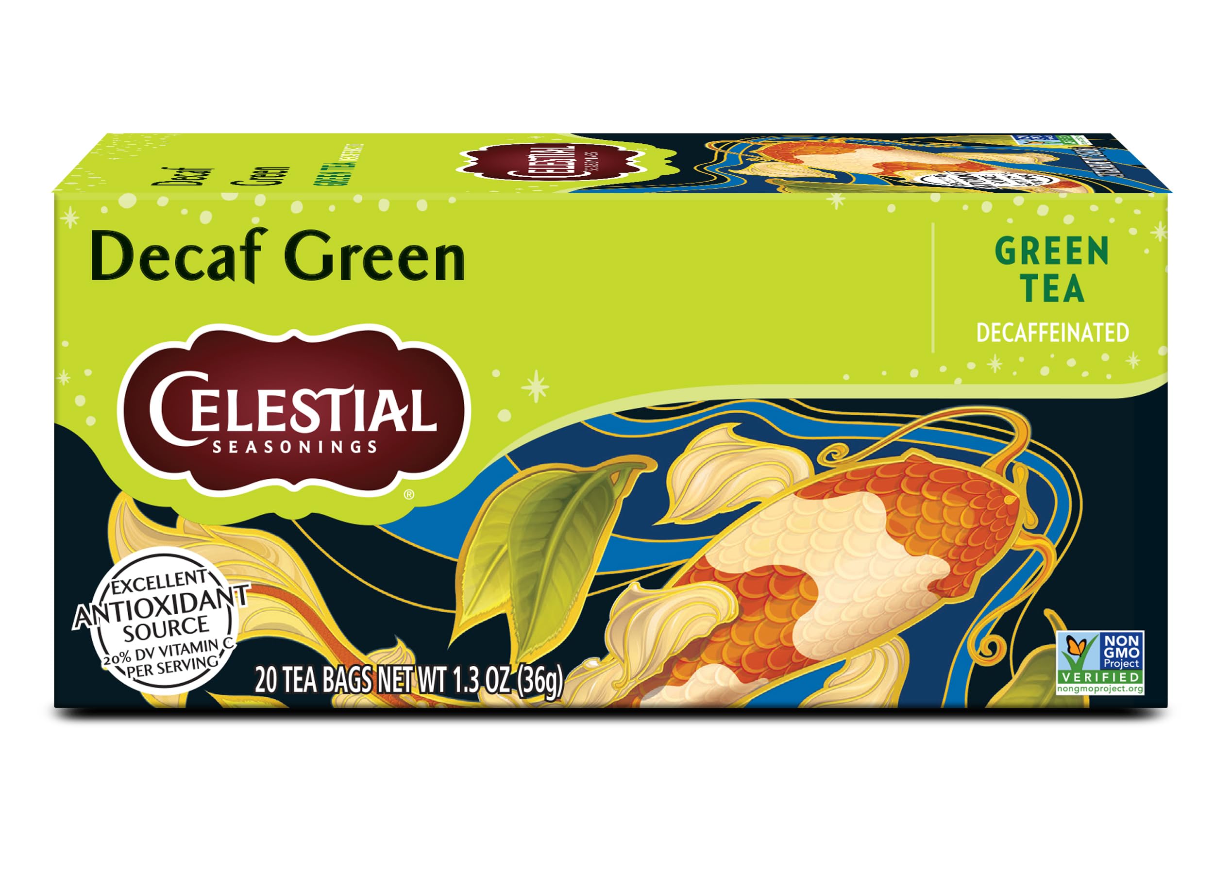 Celestial Seasonings Decaffeinated Green Tea Bags - 20 Count | Antioxidant-Rich Herbal Tea for Relaxation & Wellness | Perfect for Morning Routine or Evening Unwind