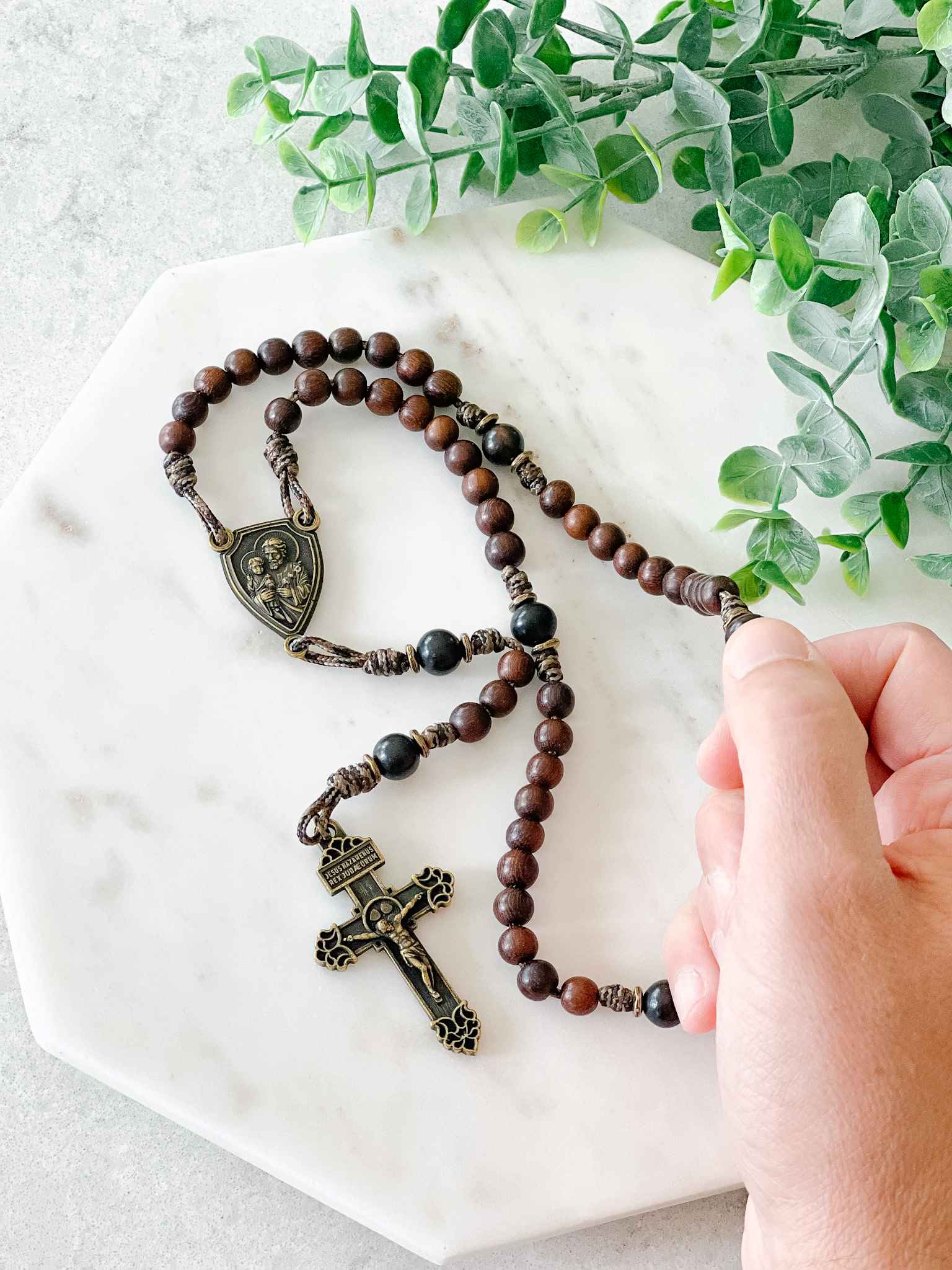 St. Joseph Terror of Demons Rosary - Antique Bronze Catholic Prayer Beads for Spiritual Protection & Devotion | Perfect for Daily Prayer, Meditation & Religious Gifts