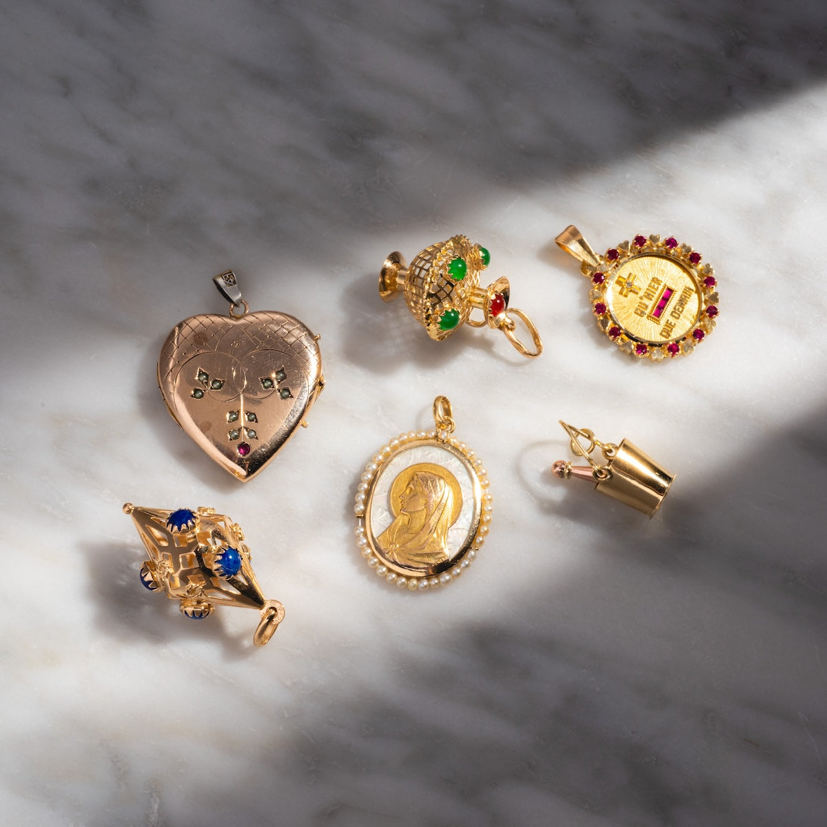 10k Gold Vintage Heart Locket Charm - Bold Etched Design for Necklace, Perfect Gift for Valentine's Day, Anniversary & Special Occasions