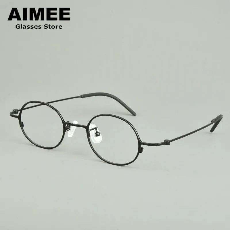 Aimee Unisex Full Rim Small Round Titanium Eyeglasses 14516 - Lightweight & Durable Frame for Reading, Work, and Everyday Use