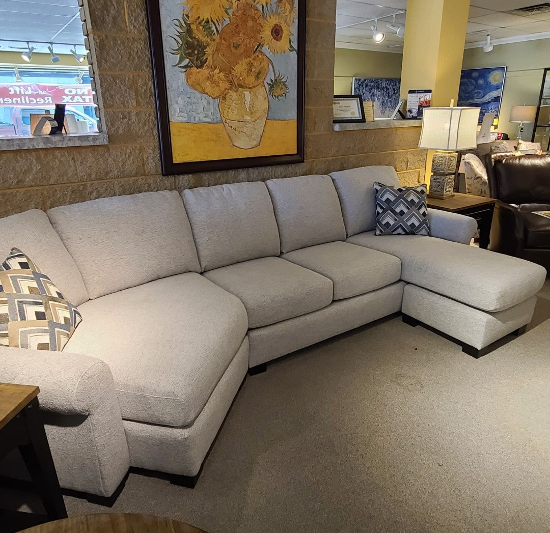 Modern Round Arm Sectional Sofa Set - Comfortable Fabric Upholstered Living Room Furniture for Small Spaces - Perfect for Apartments, Condos, and Cozy Family Gatherings