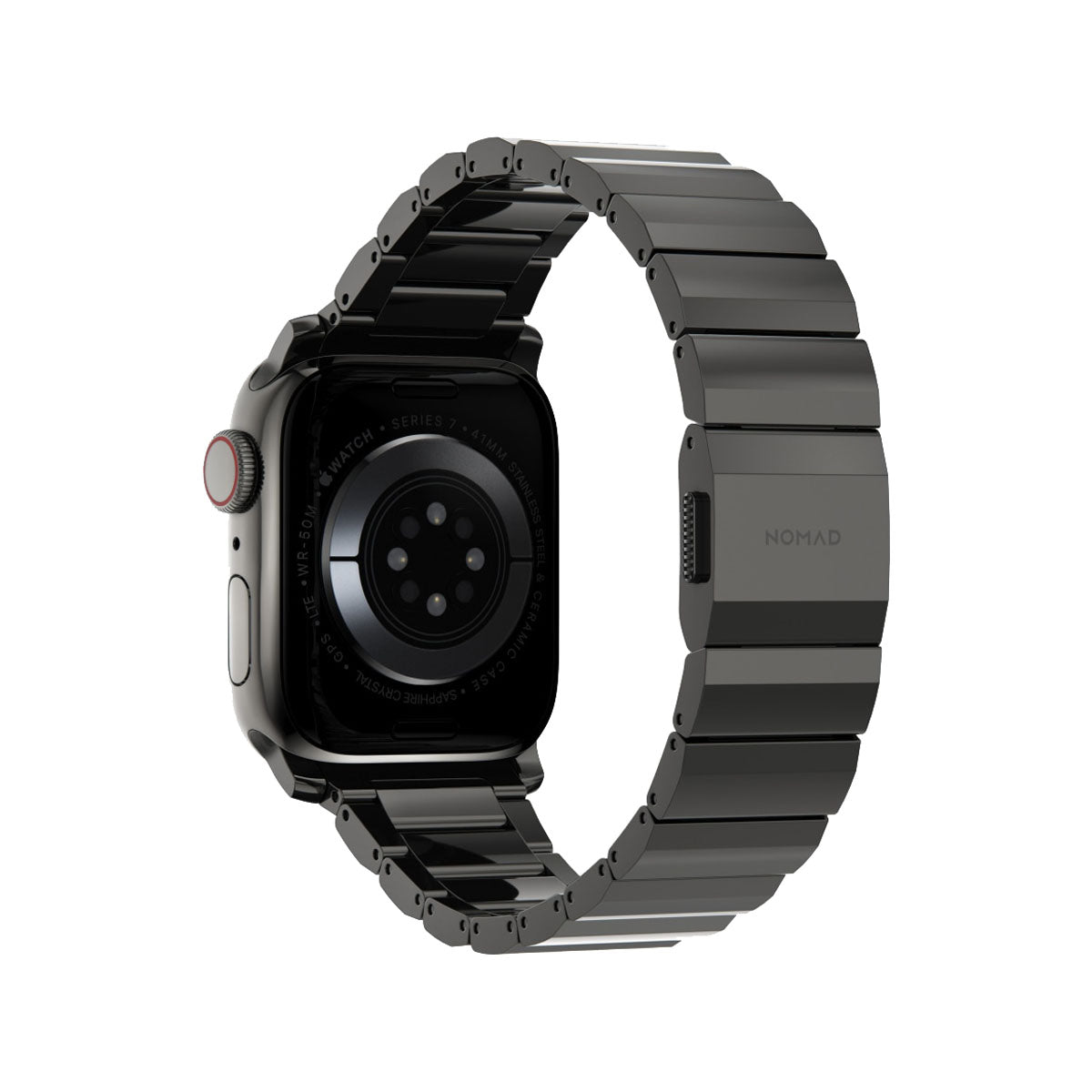 Nomad Apple Watch Band 40mm / 41mm Stainless Steel with Graphite Hardware - Durable & Stylish Replacement Strap for Workouts, Office & Everyday Wear