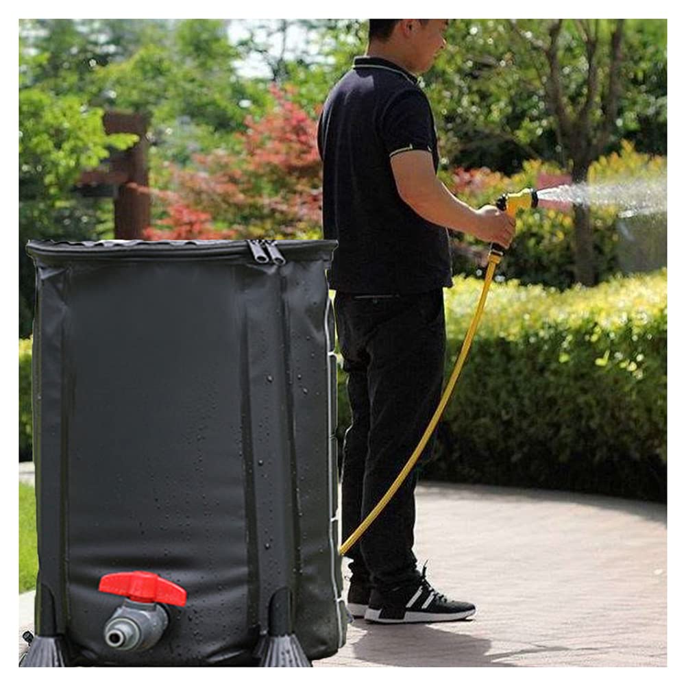 Collapsible 100 Gallon Water Storage Tank - Portable Garden Water Barrel for Drought-Resistant Gardening, Farming & Emergency Use - Black (380L/70 x 98cm) - Ideal for Outdoor Irrigation, Livestock Watering & Disaster Preparedness
