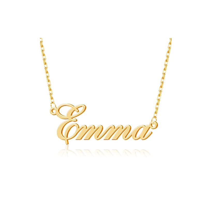 YDD Custom Name Necklace Personalized - 14k Gold Nameplate Pendant for Women - Unique Personalized Jewelry Gift for Her - Perfect for Anniversaries, Birthdays & Special Occasions