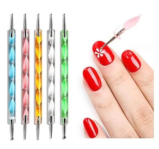 ZAUKY 5Pcs Nail Dotting Tools - Mandala & Marbleizing Kit for Nail Art & Dot Painting (Multicolor) - Perfect for Salon & DIY Nail Designs