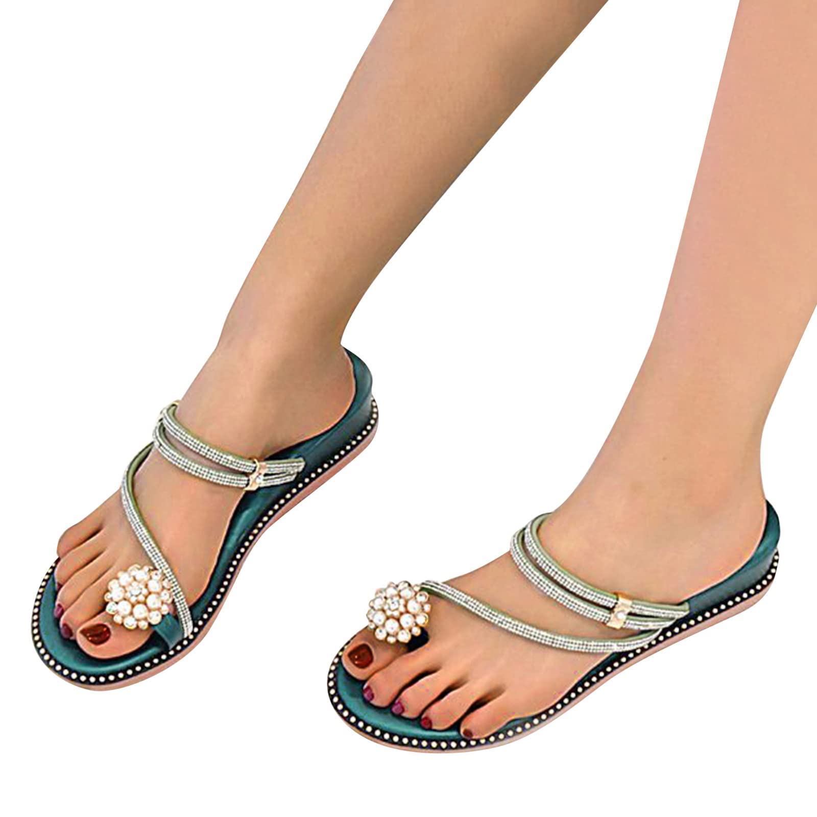 BORAMAX Women's Handmade Greek Style Flip Flop Sandals with Toe Ring - Comfortable Beach Sandals for Summer, Vacation & Casual Wear
