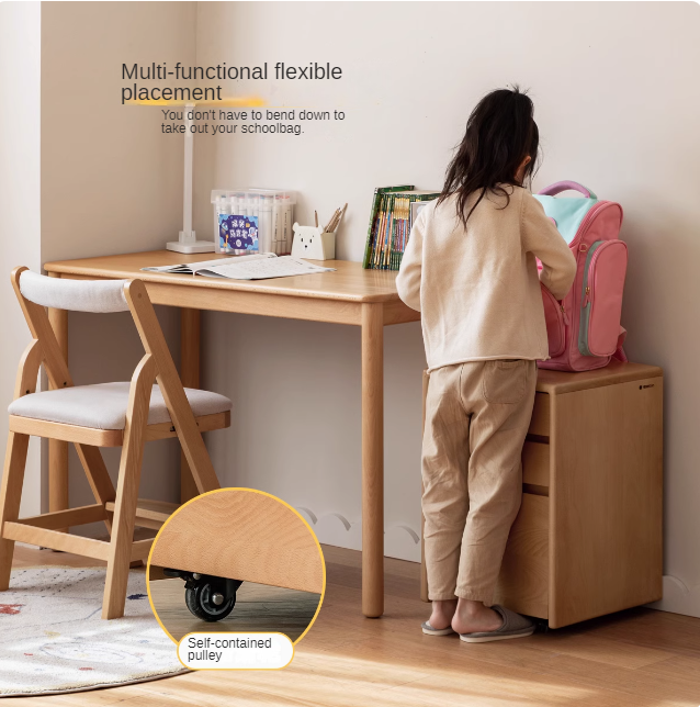 Solid Wood Kids Writing Desk - Beech & Oak Study Table for Children - Perfect for Homework, Drawing & Crafting in Bedroom or Study Room