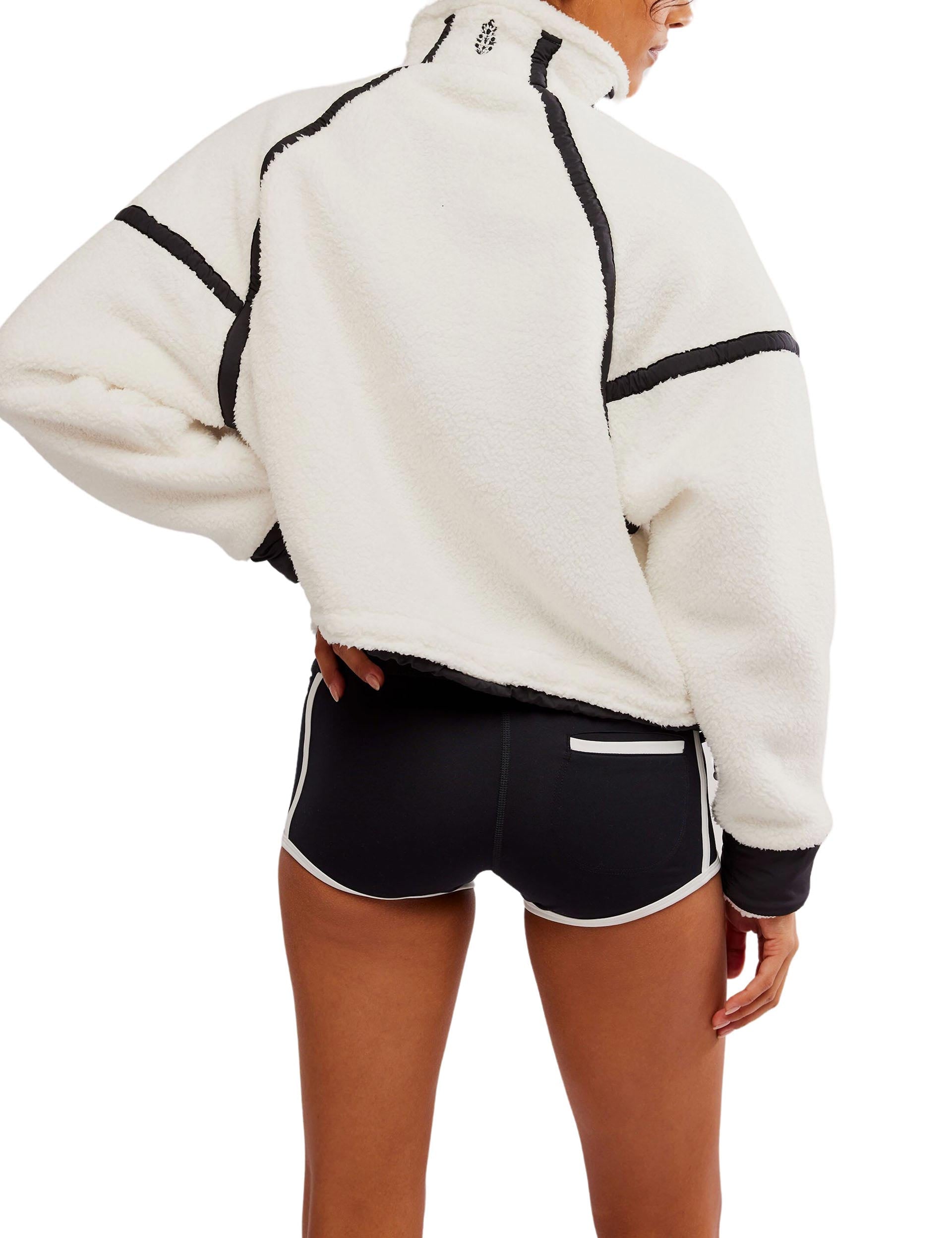 Mountain High 1/2 Zip Fleece Pullover - Soft Thermal Winter Jacket for Men & Women | White Color Combo | Perfect for Hiking, Camping & Outdoor Activities