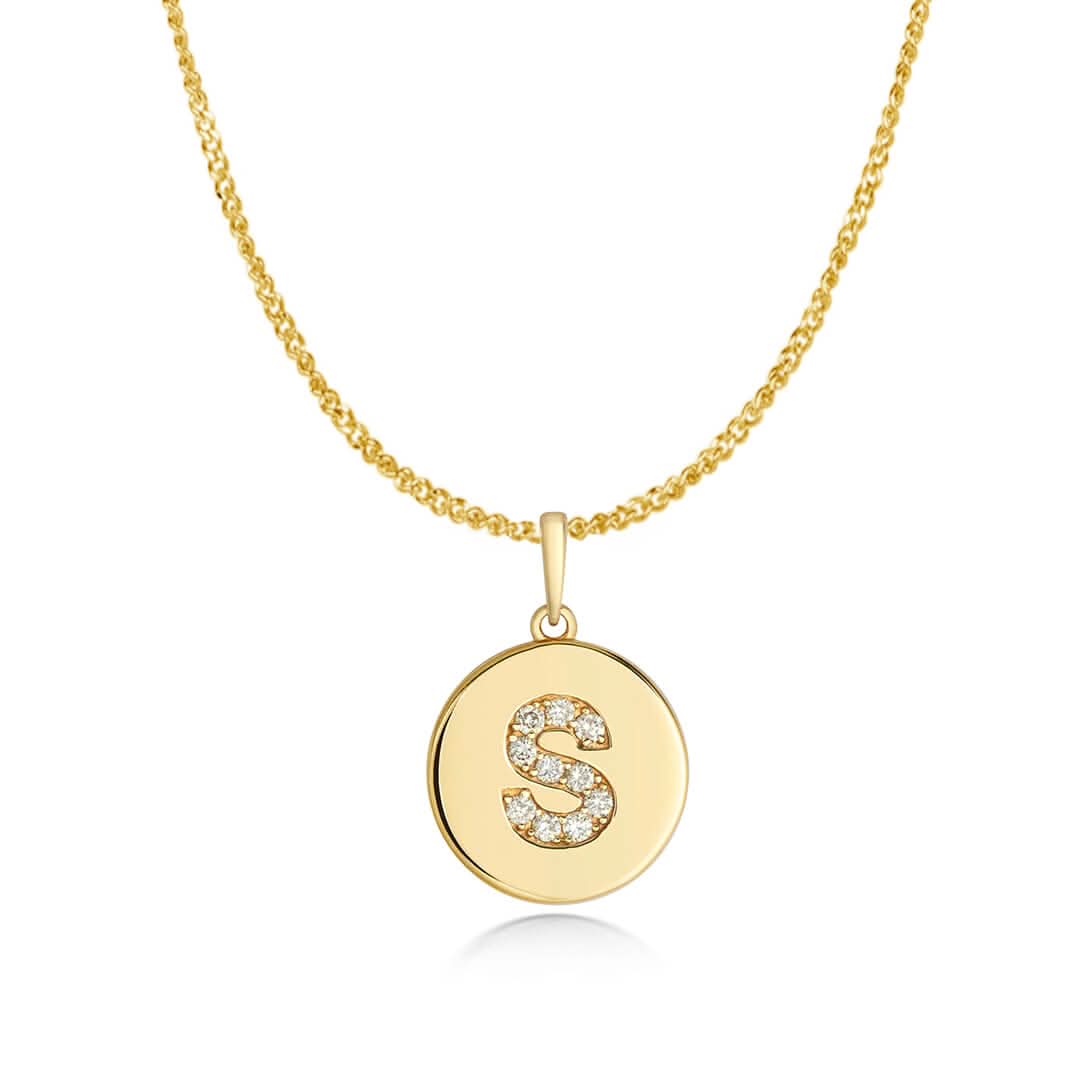 Personalized Diamond Initial Necklace - 14K Solid Gold A-Z Letter Pendant Jewelry for Women - Perfect Gift for Birthday, Anniversary & Valentine's Day