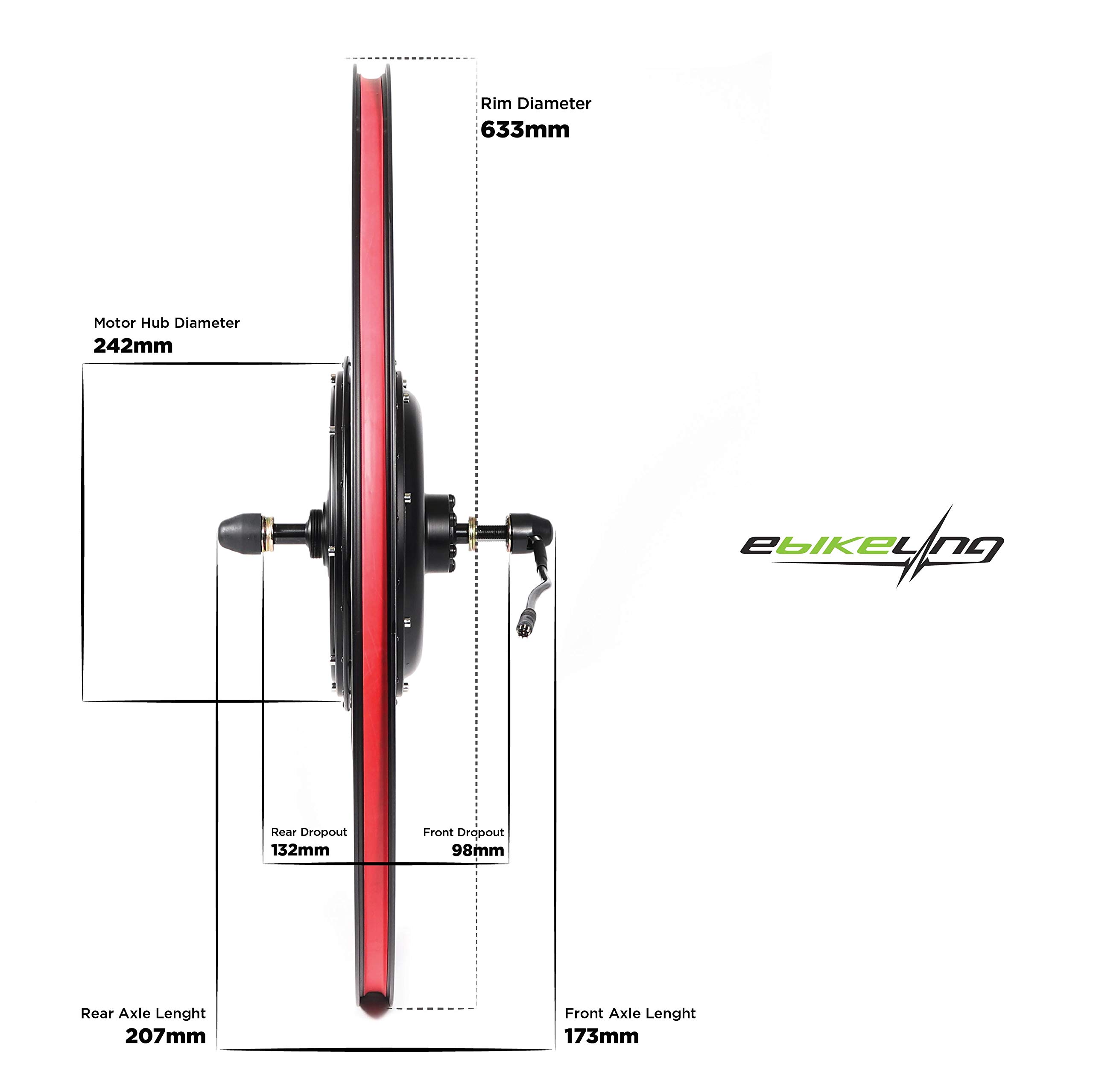 **EBIKELING 1500W/1200W Waterproof Ebike Conversion Kit - Direct Drive 700C Front/Rear Wheel Electric Bike Motor Kit with Battery & Charger for Adults - Perfect for Commuting, Off-Road & Urban Riding**