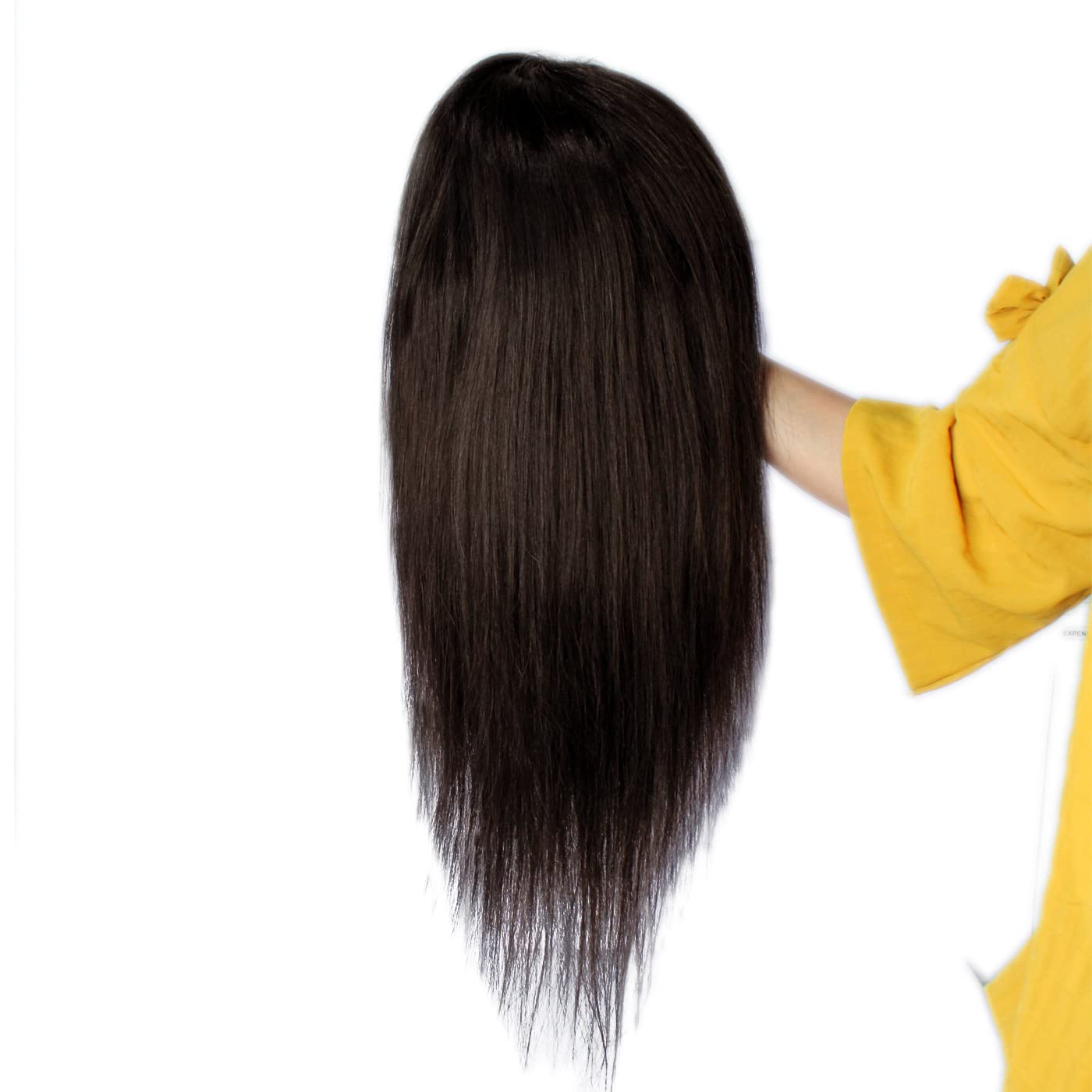 Premium 100% Human Hair Wig with Straight Front Lace Full Cap for Women - Natural Brown | Includes Free Hair Dryer | Perfect for Daily Wear, Cosplay & Special Occasions