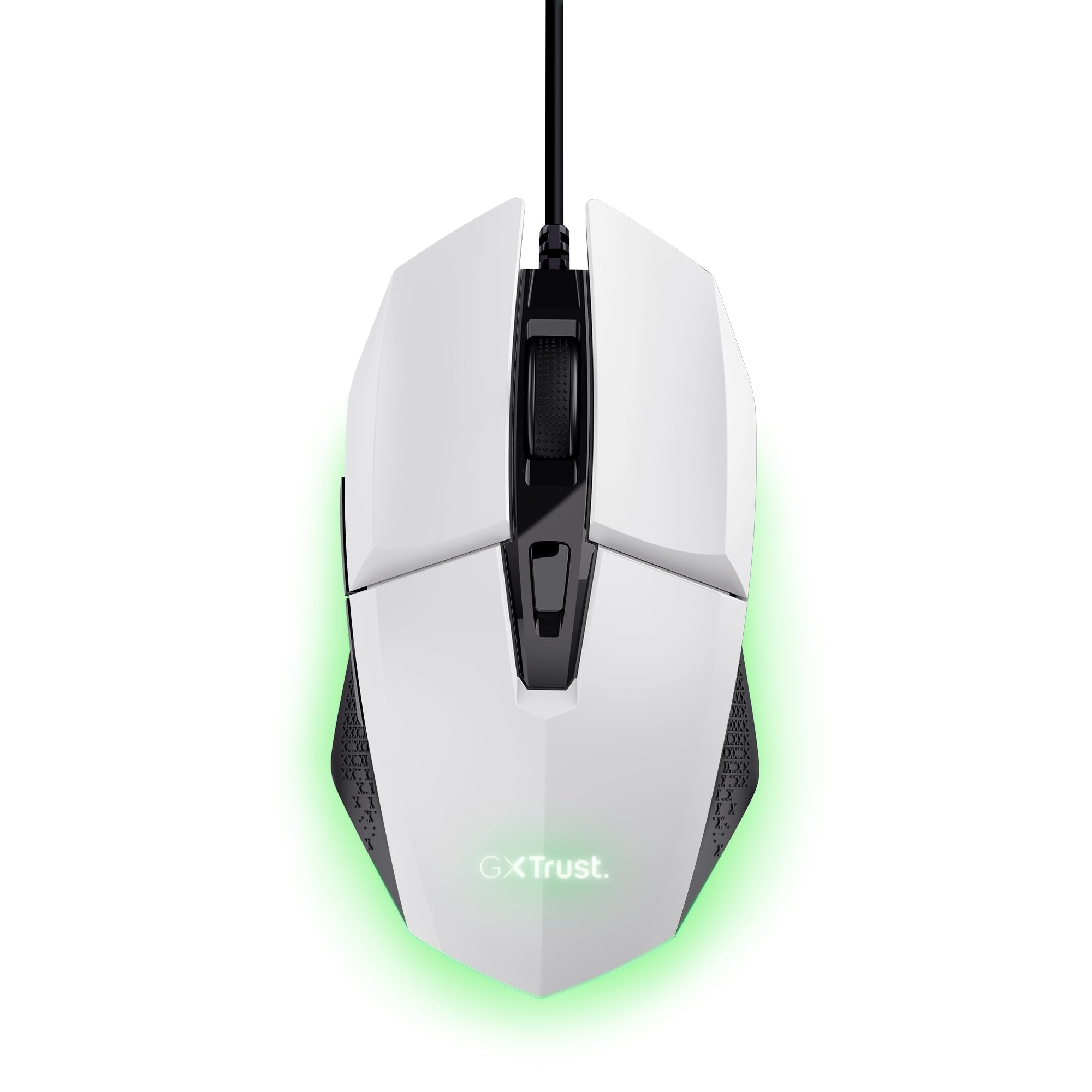 Trust Gaming GXT 109W Felox Gaming Mouse - 6 Programmable Buttons, RGB LED Lighting, 200-6400 DPI Adjustable, 150cm USB Cable, Built-in Software for PC/Laptop (White) - Perfect for FPS, MOBA & MMO Gaming