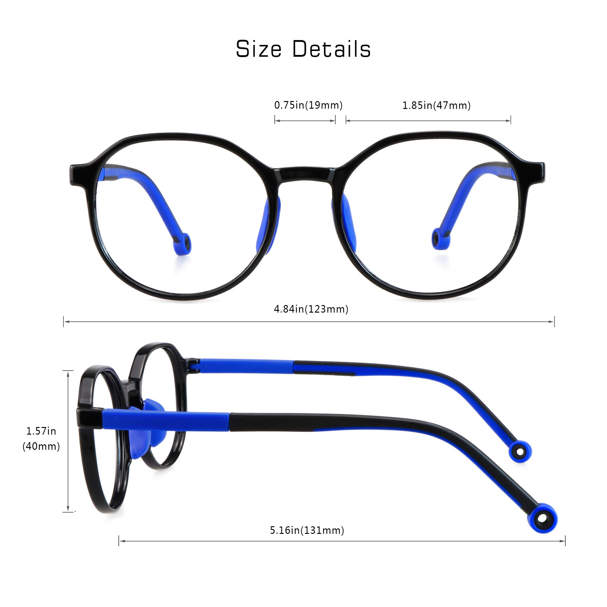 VisionGlobal Blue Light Blocking Glasses for Kids - Anti Eyestrain & Blurry Vision Protection - Computer Glasses with Anti-Glare Coating - Perfect for Online Learning & Gaming