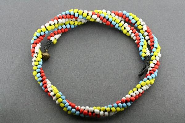 Vibrant Multi-Color Tubular Beaded Necklace for Women - Boho Chic Layering Jewelry for Parties, Weddings & Everyday Wear