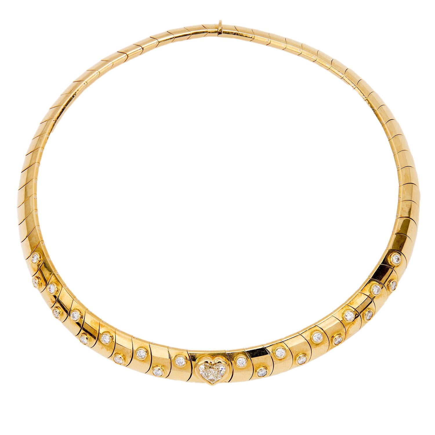 Vintage 18k Gold Diamond Collar Necklace for Women - Elegant Luxury Jewelry Gift for Anniversary, Wedding & Special Occasions