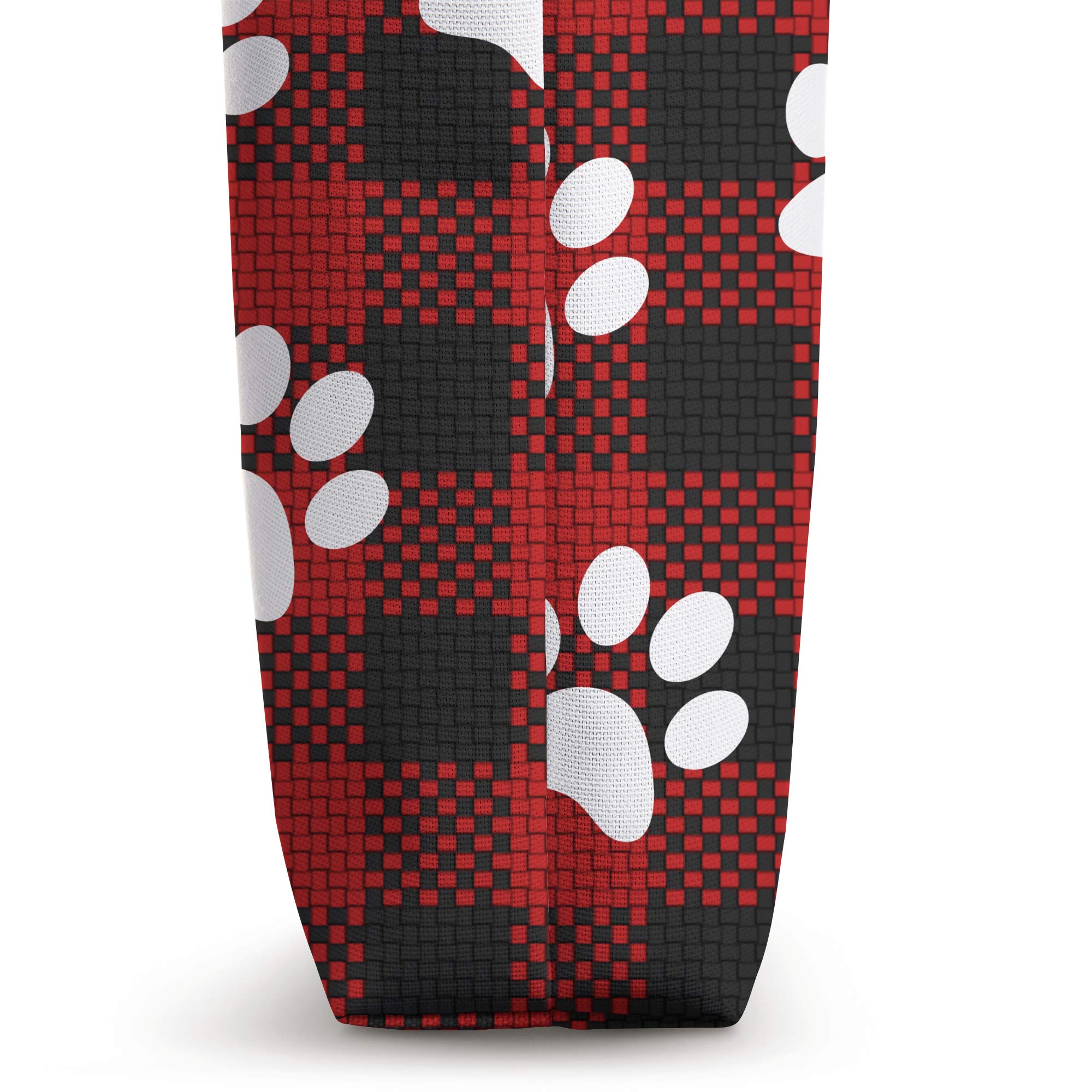 Red Plaid Buffalo Check Puppy Paw Print Christmas Winter Tote Bag - Perfect for Holiday Shopping, Dog Lover Gifts & Seasonal Outfits