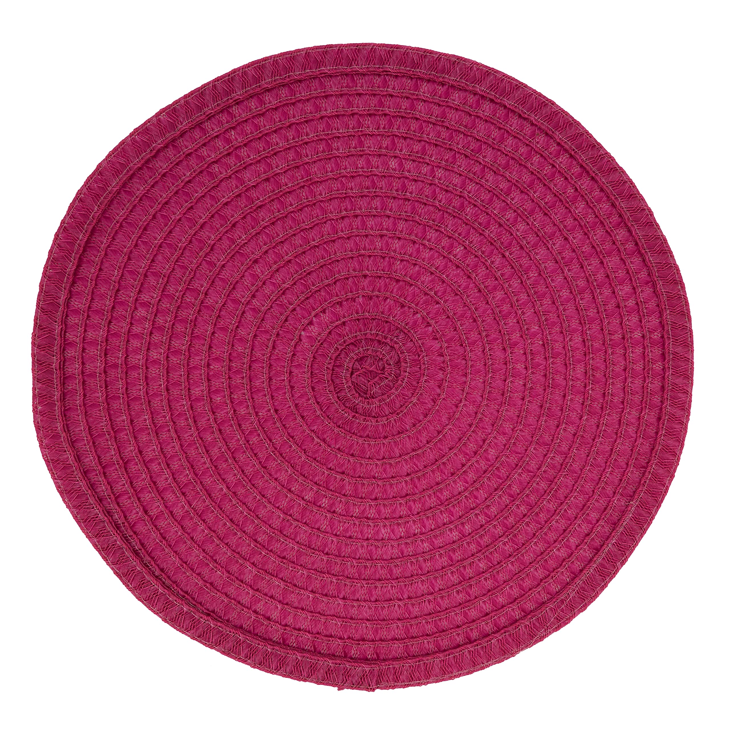 Round Non-Slip Placemats Set of 4 - Fuchsia Pink Table Mats for Dining, Kitchen, Party & Home Decor