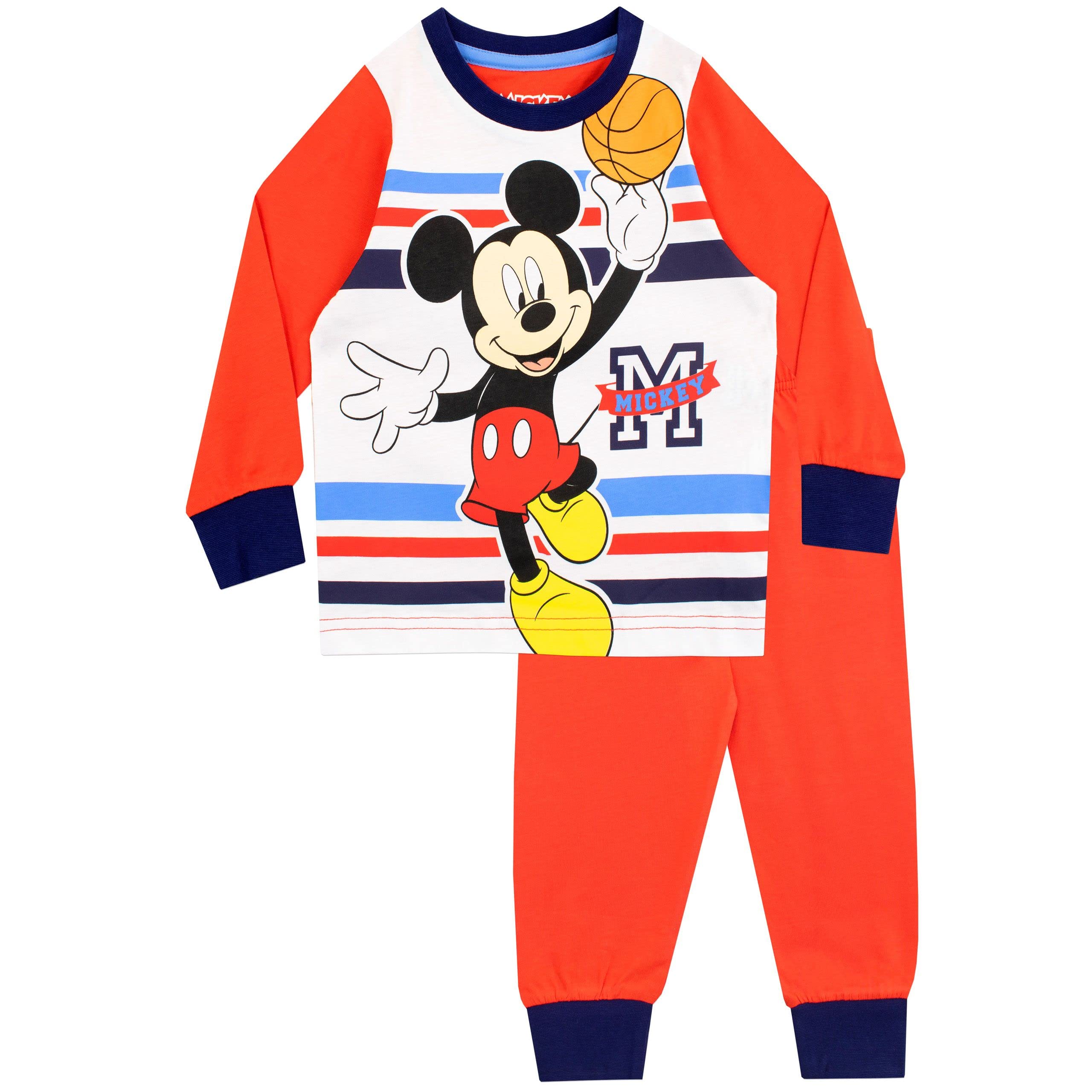 Disney Boys' 2-Pack Mickey Mouse Pajama Set - Soft Cotton Sleepwear for Kids | Perfect for Bedtime, Lounging & Sleepovers